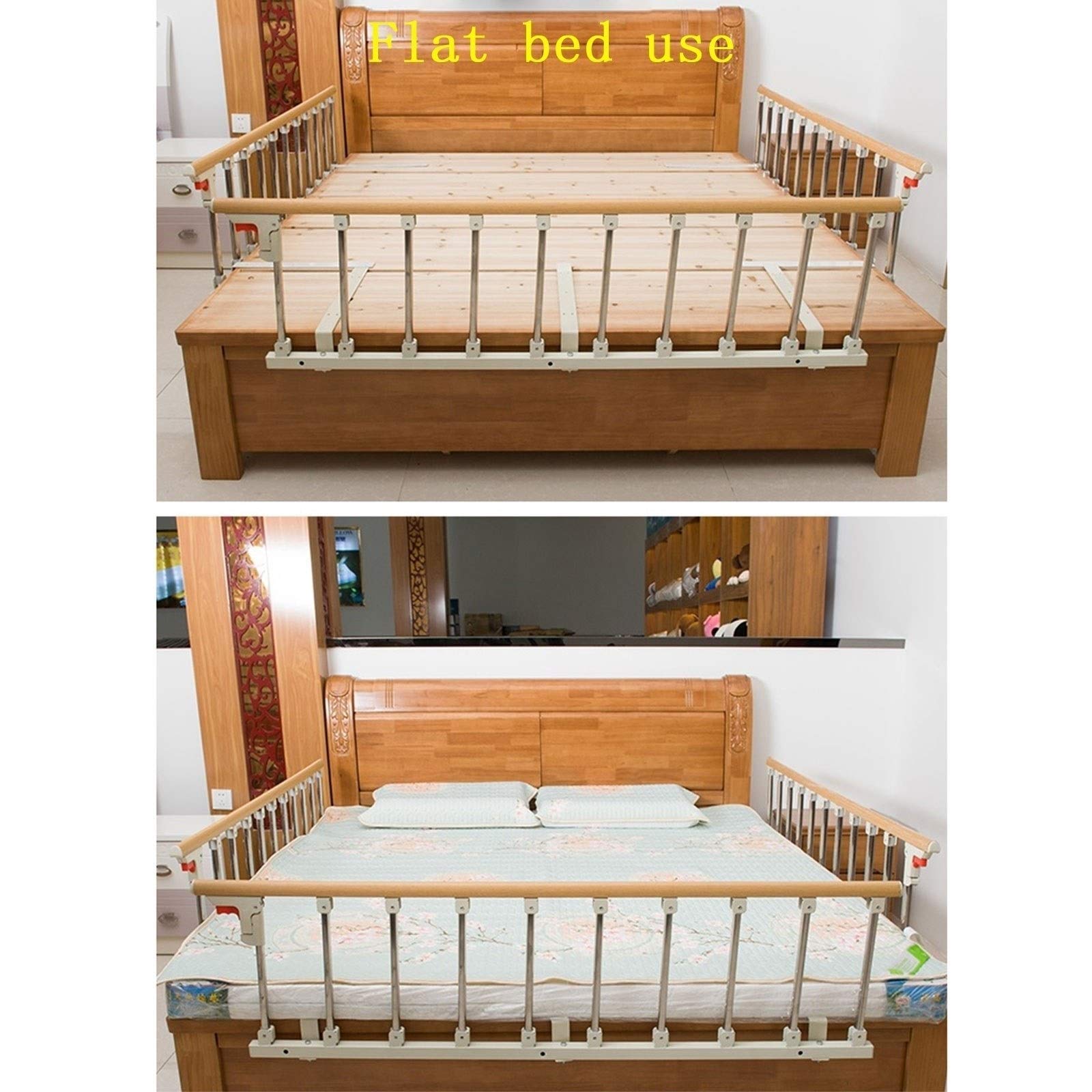 Sturdy & Foldable Bed Rails for Adults - Portable Anti-Fall Bed Guardrail with Assist Handle, Punch-Free Grab Rail for Elderly & Handicap Safety | Ideal for Home Care, Hospitals & Mobility Assistance