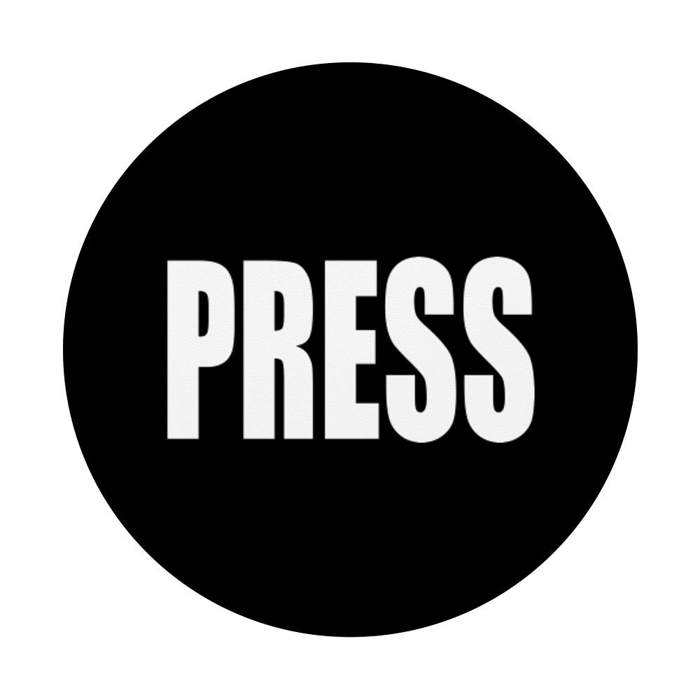 PRESS Gift for News Journalist Reporter - Custom Camera Crew Shirt & PopSockets Phone Grip Stand for iPhone, Android, Tablets - Perfect for Media Professionals, Reporters, Photographers