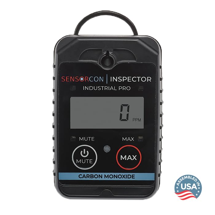 **Inspector 2 CO Industrial Pro Carbon Monoxide Gas Detector - Adjustable Alarm, Visual & Audible Alerts, Vibration, TWA Feature, 2-Year Warranty - Ideal for Factories, Warehouses & Home Safety**