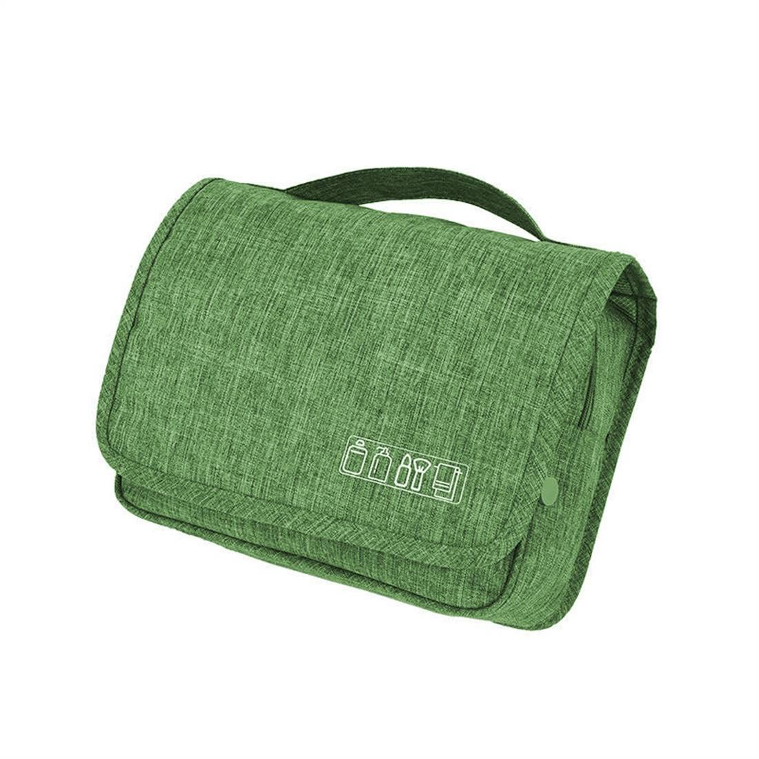 Waterproof Travel Makeup Bag with Hook & Handle - Cosmetic Organizer for Toiletries, Makeup Brushes, Jewelry & Digital Accessories | Perfect for Travel, Gym & Daily Use (Green)