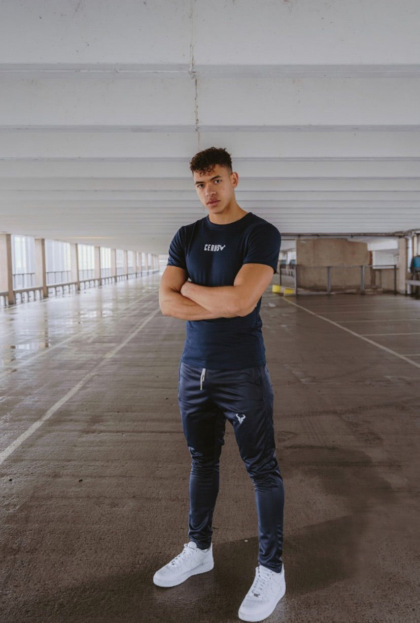 Cerus Navy High-Waisted Energy Jogging Pants for Women - Comfortable Workout & Lounge Sweatpants - Perfect for Running, Yoga & Casual Wear