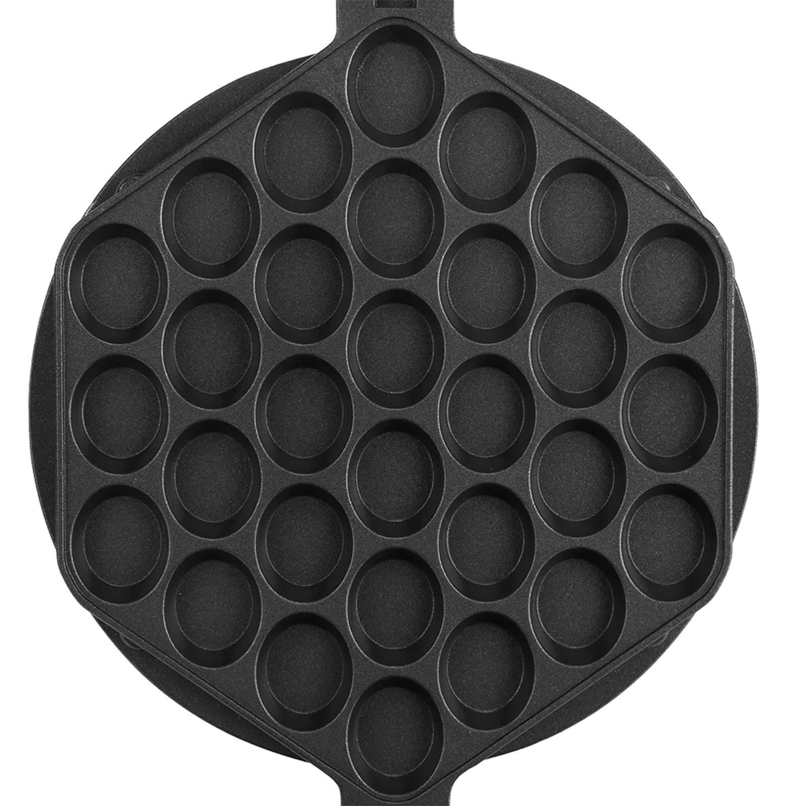 Hztyyier Nonstick Waffle Maker with Egg Bubble Waffle Plate - Stainless Steel Construction & Wooden Handles (Black) - Perfect for Breakfast, Brunch & Dessert Making at Home