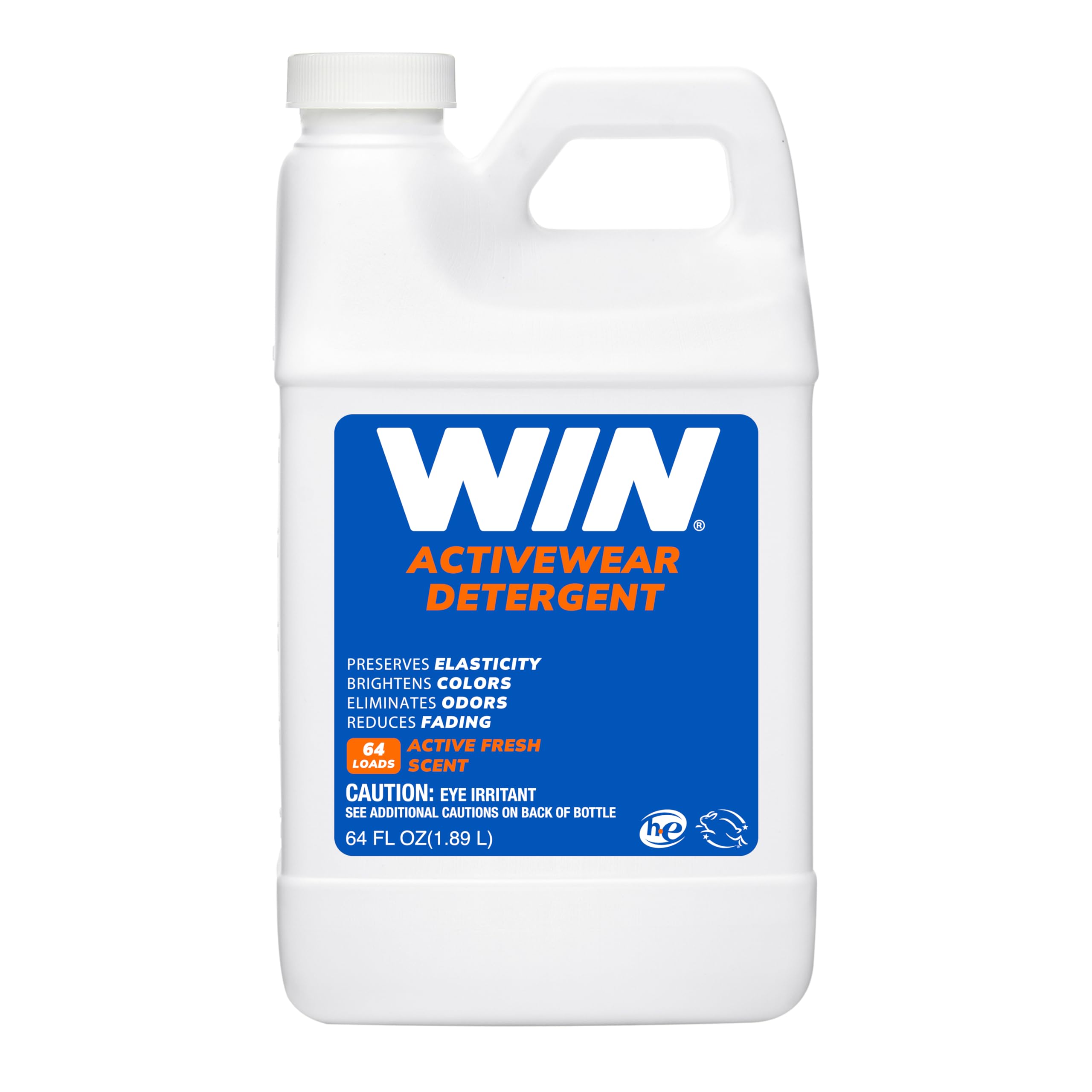 WIN Activewear Detergent - Active Fresh Scent - 64oz Bottle - Sports Laundry Detergent for Sweaty Workout Clothes, Gym Wear & Team Uniforms - Removes Odors & Stains - Perfect for Athletes, Gym Enthusiasts & Sports Teams