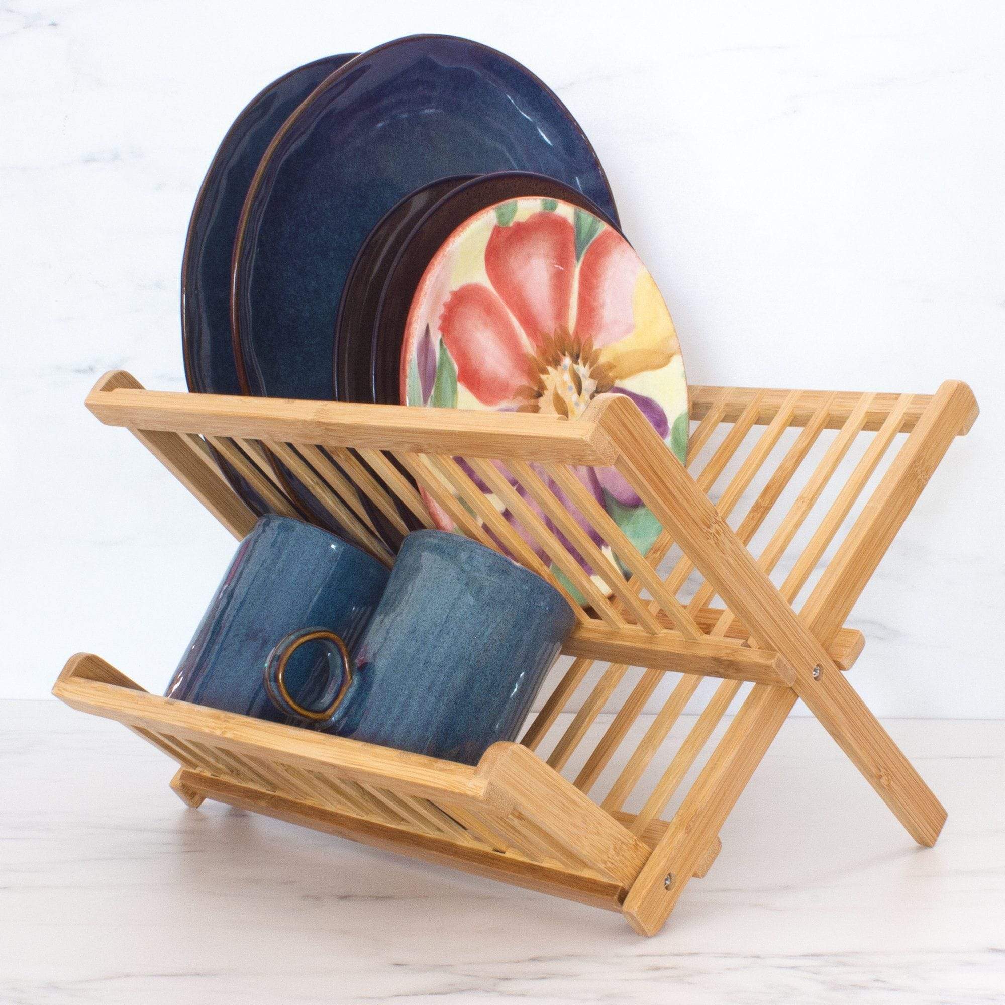 Foldable Dish Drying Rack - Space Saving Compact Design (13.9