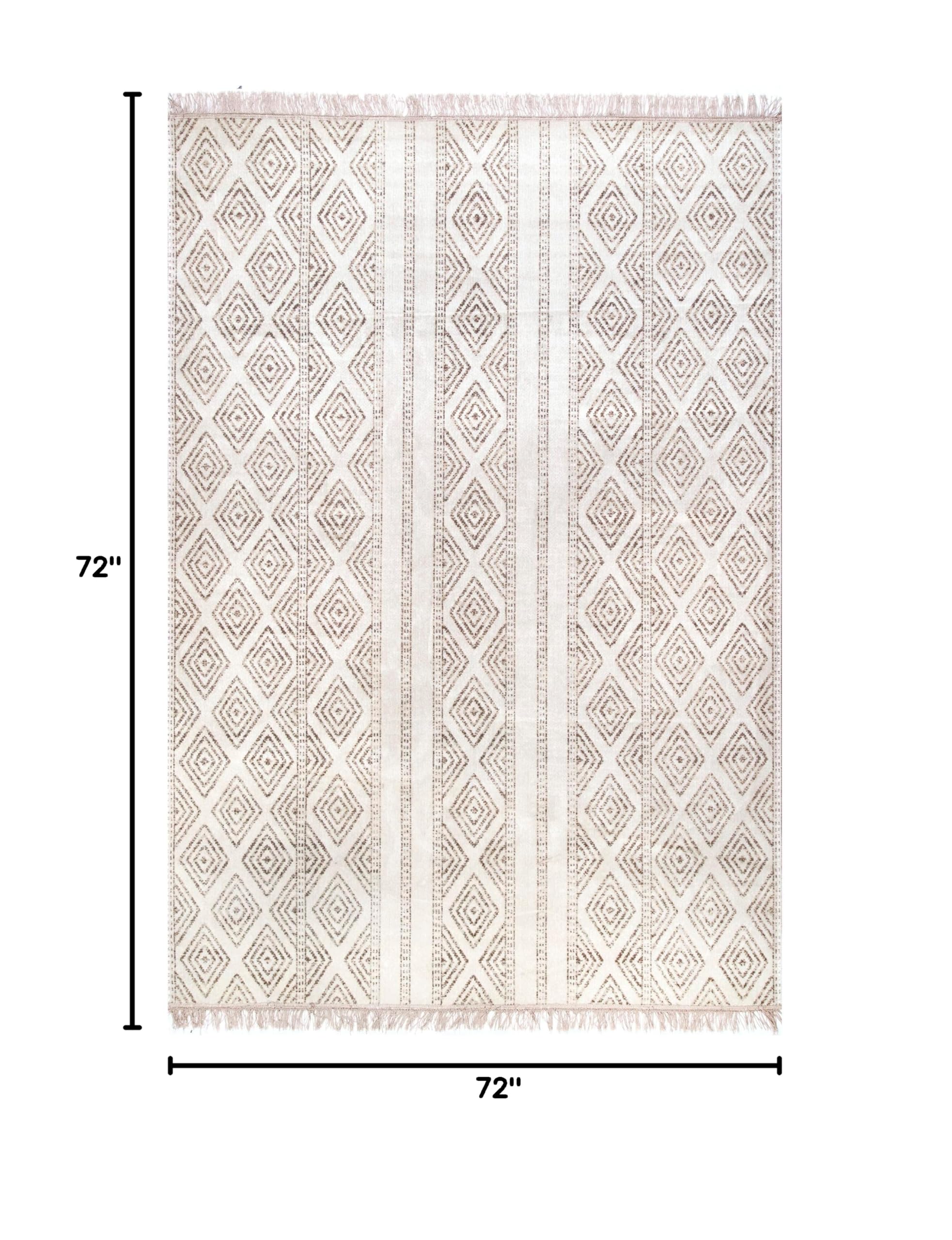 nuLOOM Indoor/Outdoor Striped Miriam Area Rug 6' x 6' Square Beige - Perfect for Living Room, Patio, and Bedroom Decor