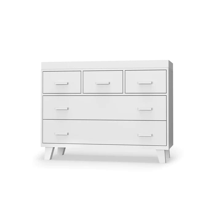 Boston 5-Drawer Dresser for Bedroom - Solid Wood Chest of Drawers with Smooth Gliding, Modern Storage Furniture for Home Organization - Perfect for Master Bedroom, Guest Room or Dormitory