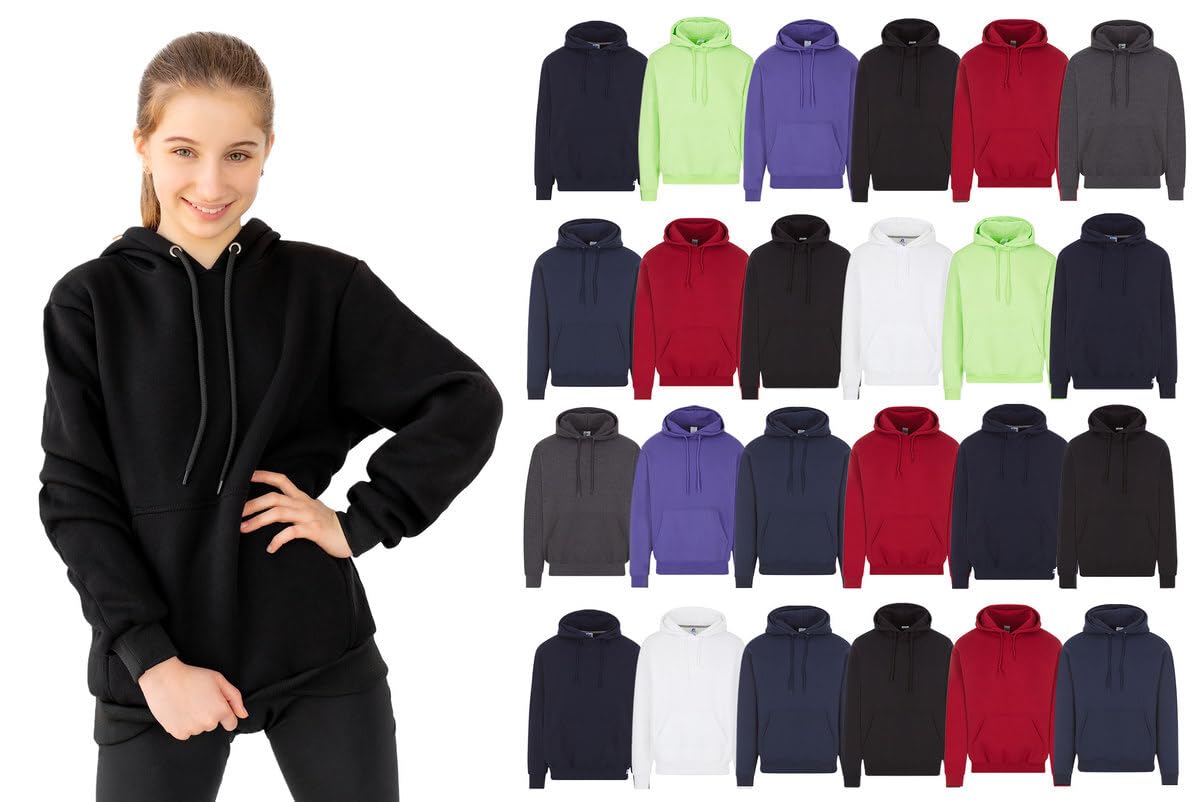 BILLIONHATS Wholesale Kids Hoodie Sweatshirts - Bulk Unisex Children's Hooded Shirts for Boys & Girls, Warm Fleece Pullover for School, Camping & Donations | Perfect for Winter Wear & Group Activities