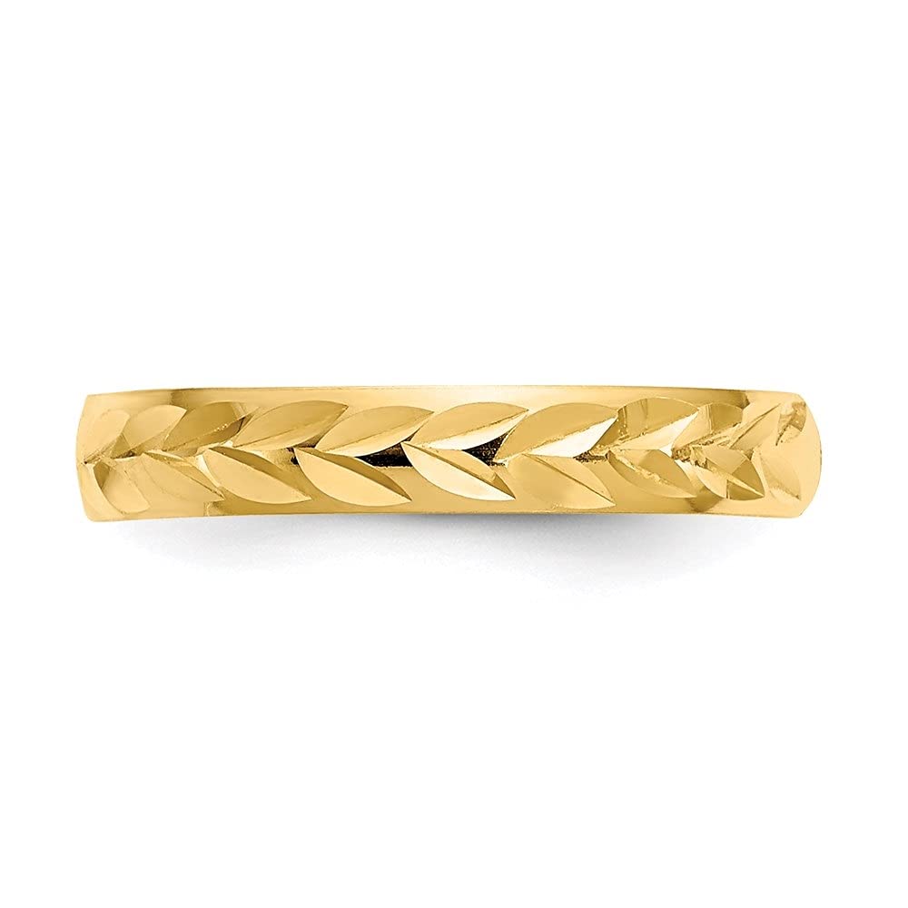 14k Yellow Gold Diamond-Cut Toe Ring for Women - Elegant Foot Jewelry for Beach, Summer & Pedicure Days | Diamond2Deal