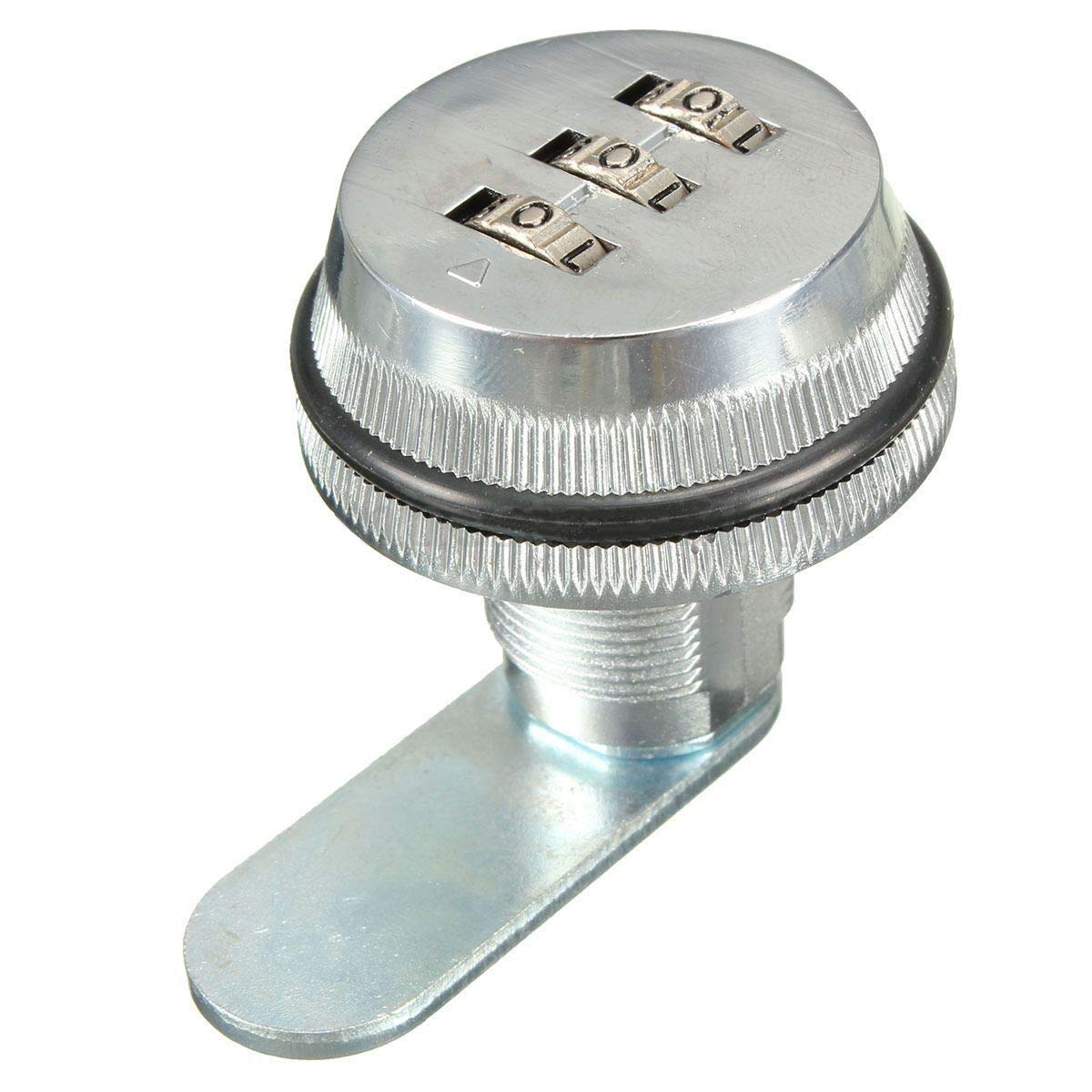 **Alloy Combination Cam Lock - Keyless Mailbox & Cabinet Lock for RV, Home, Office - 3 Dial Security Lock (Silver) - Ideal for Secure Storage & Outdoor Use**