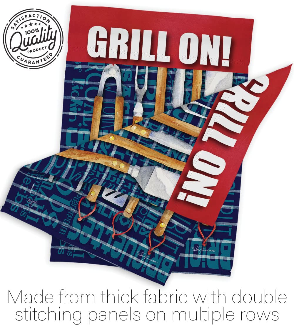 Summer Fun Grill House Flag Set 28x40in w/Flagpole - Outdoor Decor