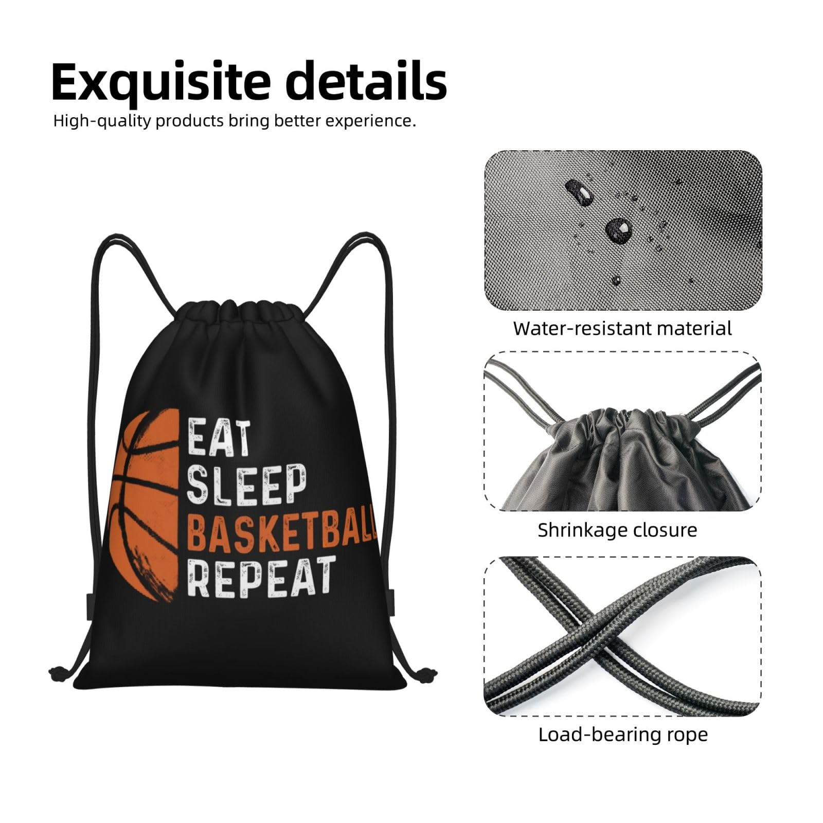 Gianlaima Basketball Drawstring Backpack - Sport Gym Sack for Basketball, Yoga & Travel - Lightweight String Bag for Men & Women - Perfect for Sports, Gym, Dance & Outdoor Activities