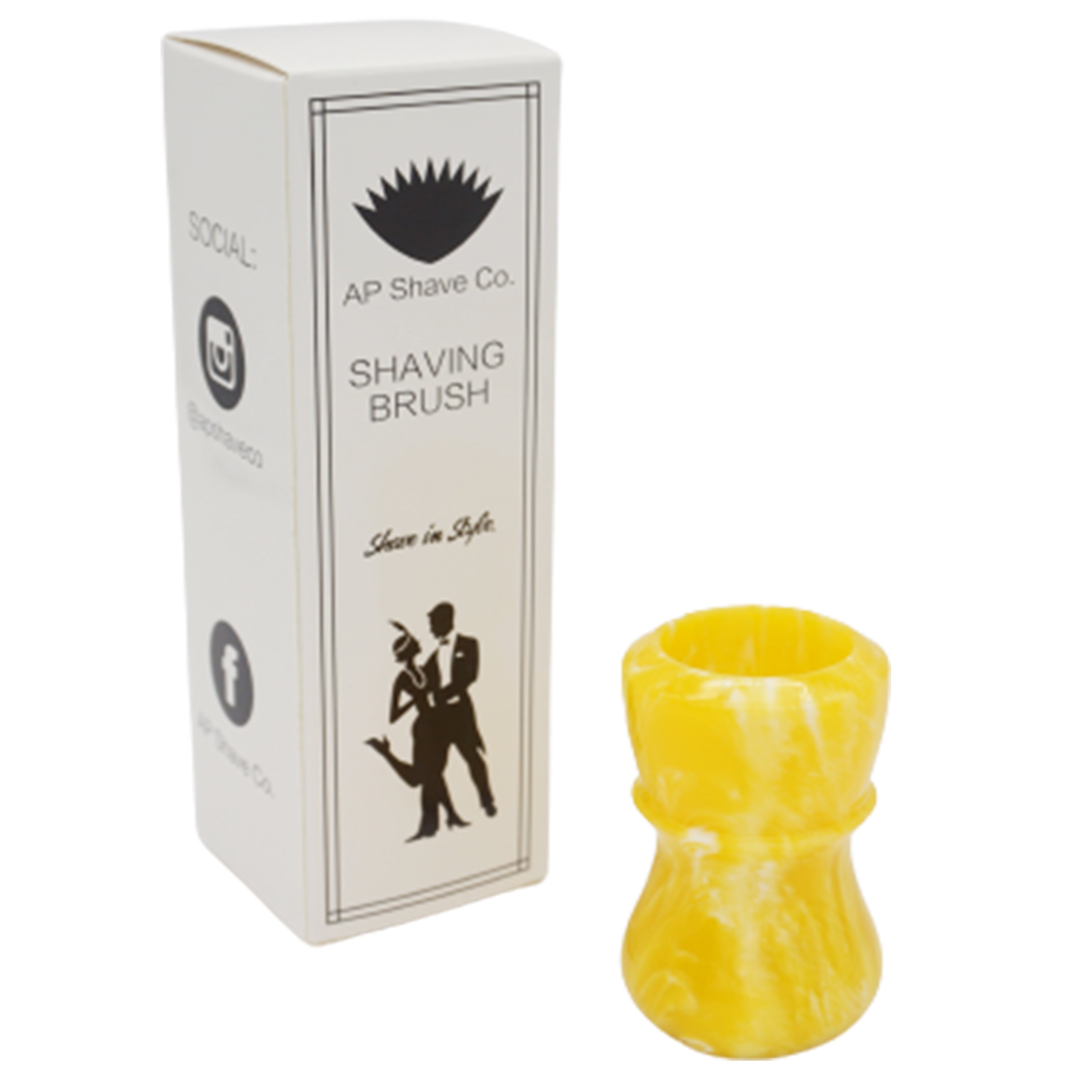 Premium Lemon Drop Handcrafted Shaving Brush Handle - Fits 24mm & 26mm Knots - Perfect for Wet Shaving & Grooming Gifts for Men