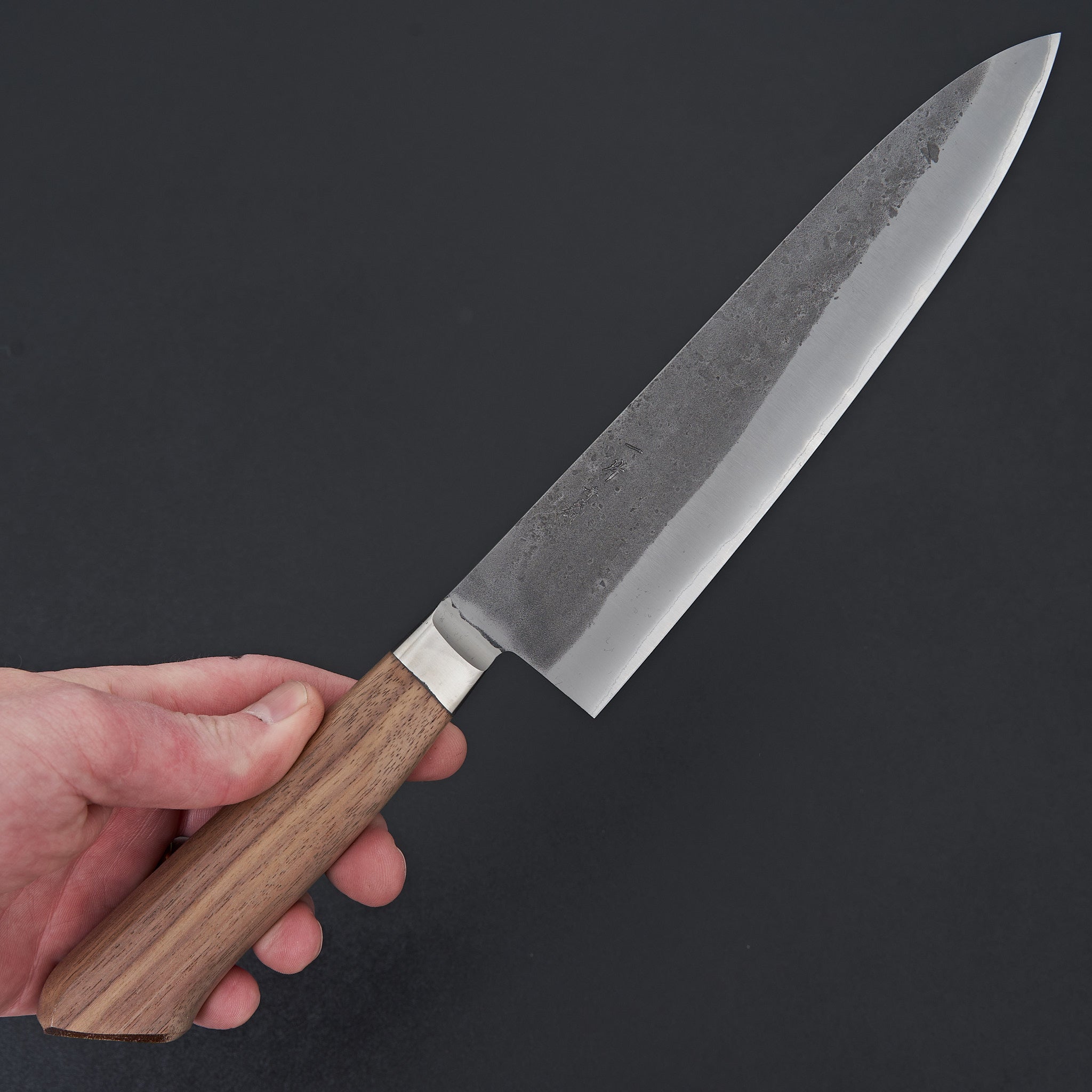 Hitohira TD Blue #2 Stainless Clad Nashiji Yo Gyuto 210mm Japanese Chef Knife with Walnut Handle - Perfect for Sushi, Meat Cutting & Professional Kitchen Use