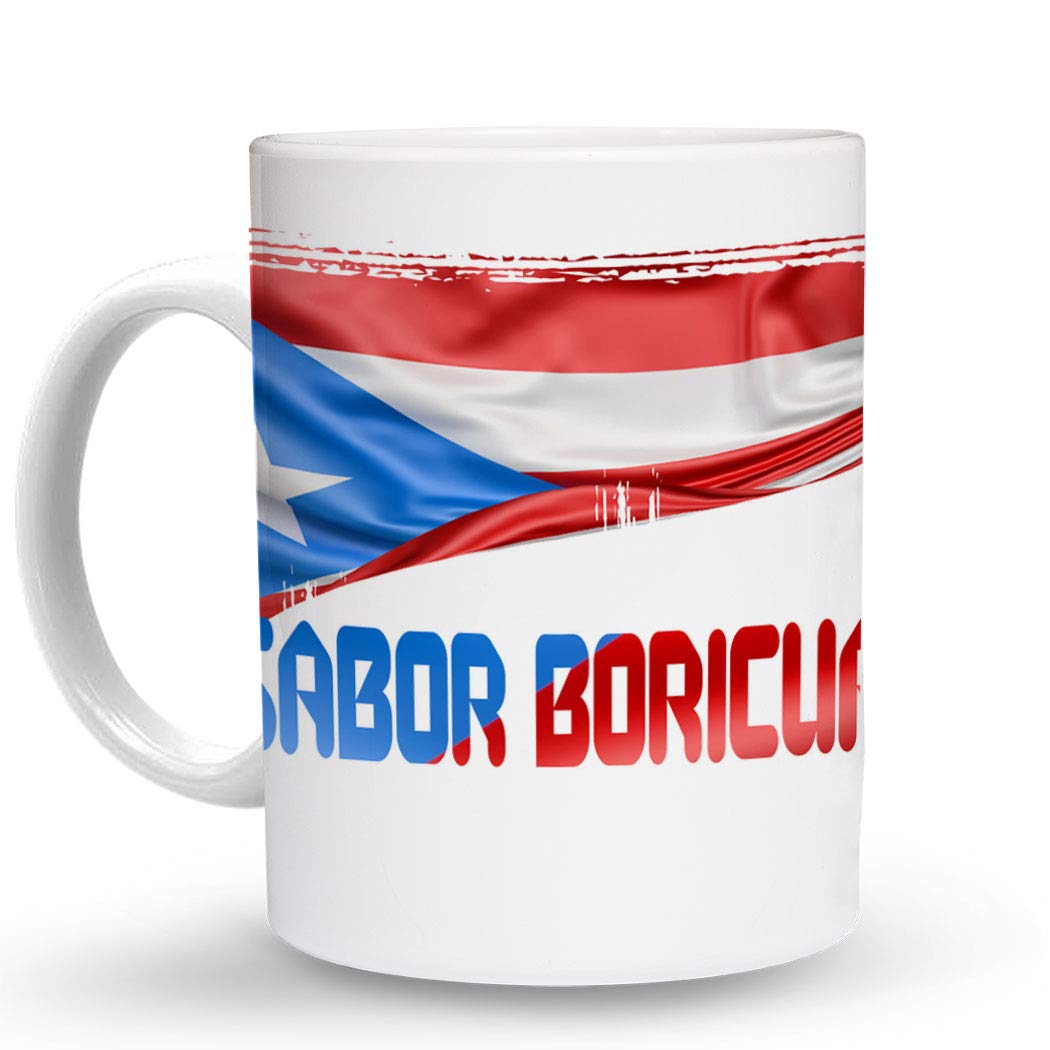Makoroni - Authentic Puerto Rico Flag 6 oz Ceramic Espresso Shot Mug, Boricua Pride Coffee Cup (Design #43) - Perfect for Home, Office & Gifts for Coffee Lovers