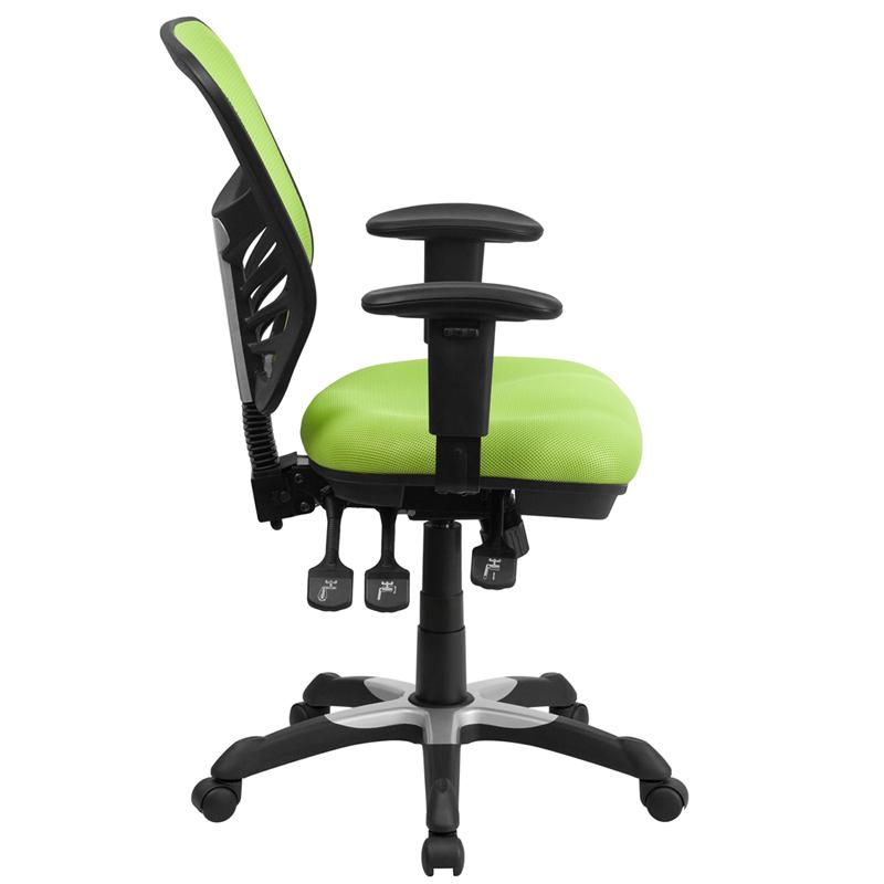 FLASH Mid Back Mesh Executive Office Chair - Ergonomic Swivel Chair with Adjustable Arms & Lumbar Support (Model HL 0001) - Perfect for Home Office, Gaming & Workspaces