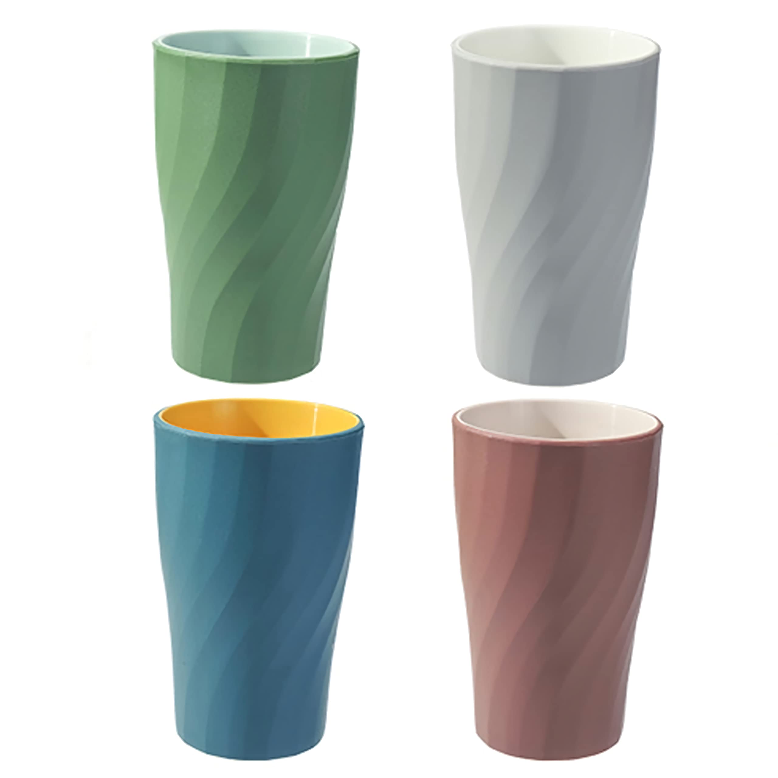 **Reusable Plastic Coffee Mugs Set of 4 - 13oz Stackable Unbreakable Drinking Cups for Coffee, Tea, Milk, Cocoa & Water | Dishwasher & Microwave Safe | Perfect for Kids, Adults, Home, Office & Travel**