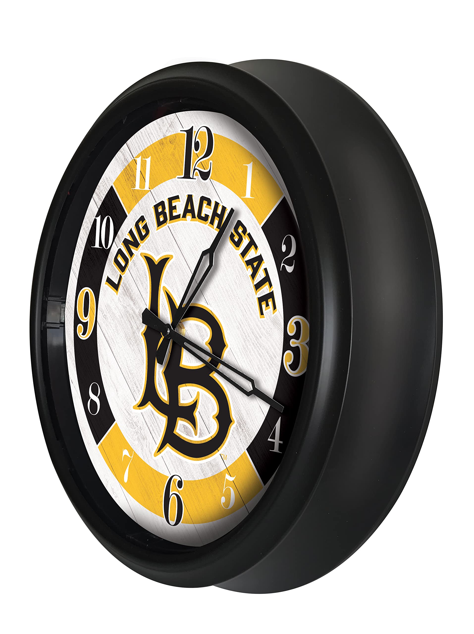 Holland Bar Stool Co. Long Beach State University Themed Indoor Outdoor LED Wall Clock - Perfect for Dorm, Game Room, Office & Patio Decor