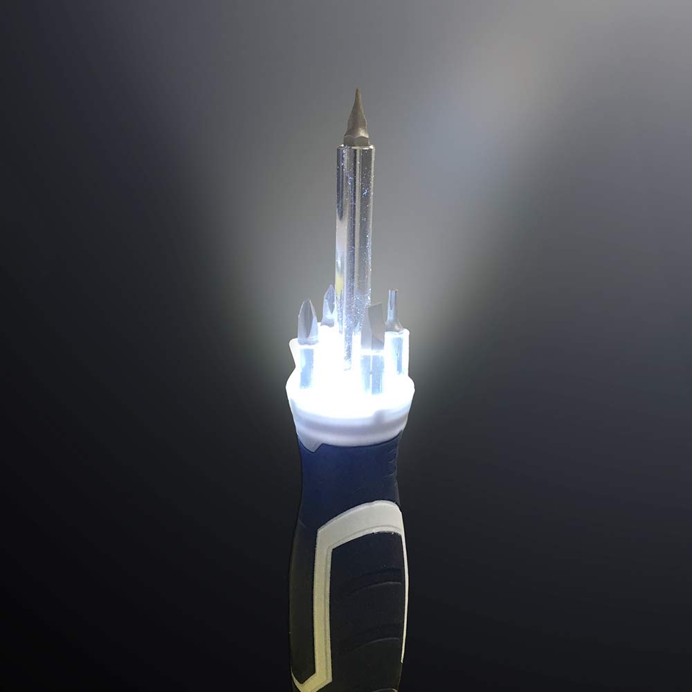Magnetic LED Screwdriver Set with Drive Socket & 12