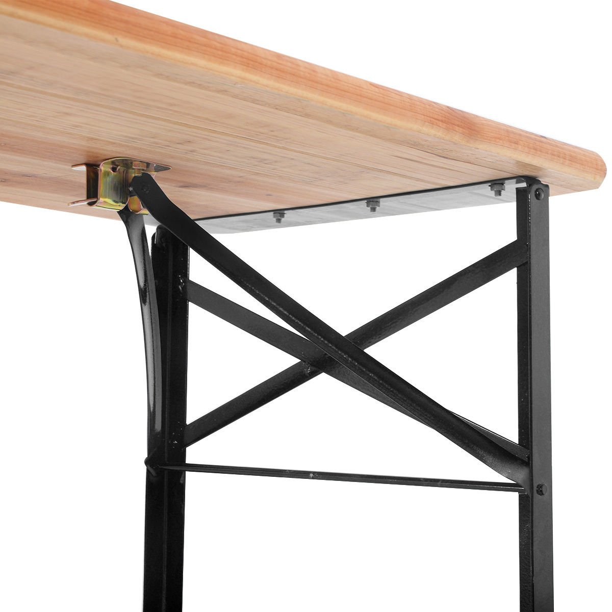Folding Wooden Beer Table Bench Set - 3PCS Picnic Table with Wooden Top for Patio, Garden, Backyard & Outdoor Parties | Perfect for BBQs, Camping & Tailgating