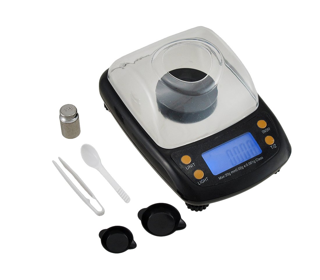 20 x 0.001g Digital Milligram Scale for Precise Powder, Herbs & Medicine Measurement - Perfect for Cooking, Jewelry Making & Scientific Labs