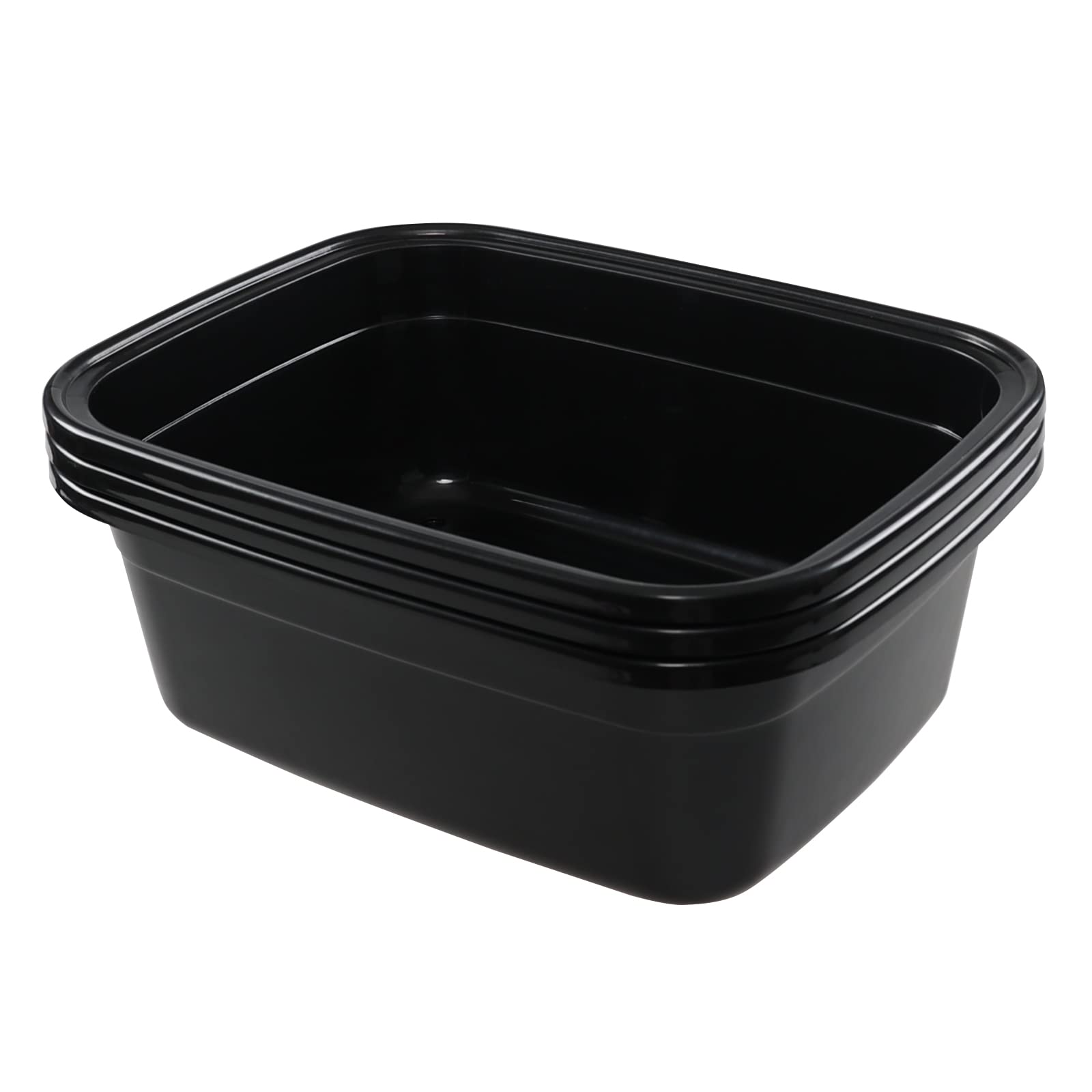 Vababa 3-Pack Black Large Wash Tub, 18 Quart Laundry Basin for Clothes, Dishes & Household Cleaning | Heavy Duty Plastic Utility Tub for Laundry Room, Kitchen & Outdoor Use