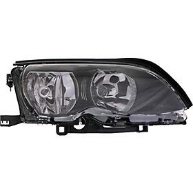 FITRITE AUTO PARTS Right Passenger Side Halogen Headlight Assembly for 2002-2005 BMW 3 Series (Sedan/Wagon) - Black Interior - OEM# 63127165772 - Perfect for Night Driving & Replacement