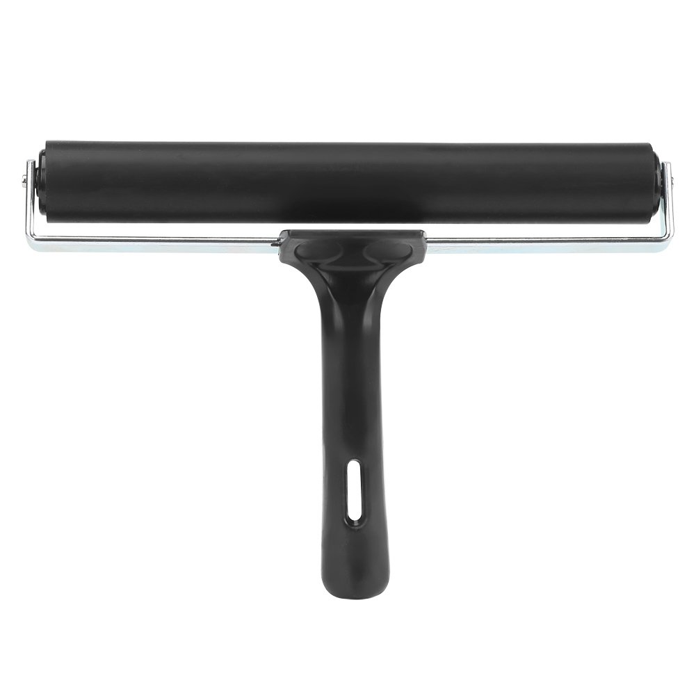 FTVOGUE 20cm Rubber Brayer Roller Brush - Professional Block Printing, Art Crafts, Oil Painting & Stamping Inking Tool for Artists - Perfect for DIY Projects, Fabric Printing, and Mixed Media Art Creations
