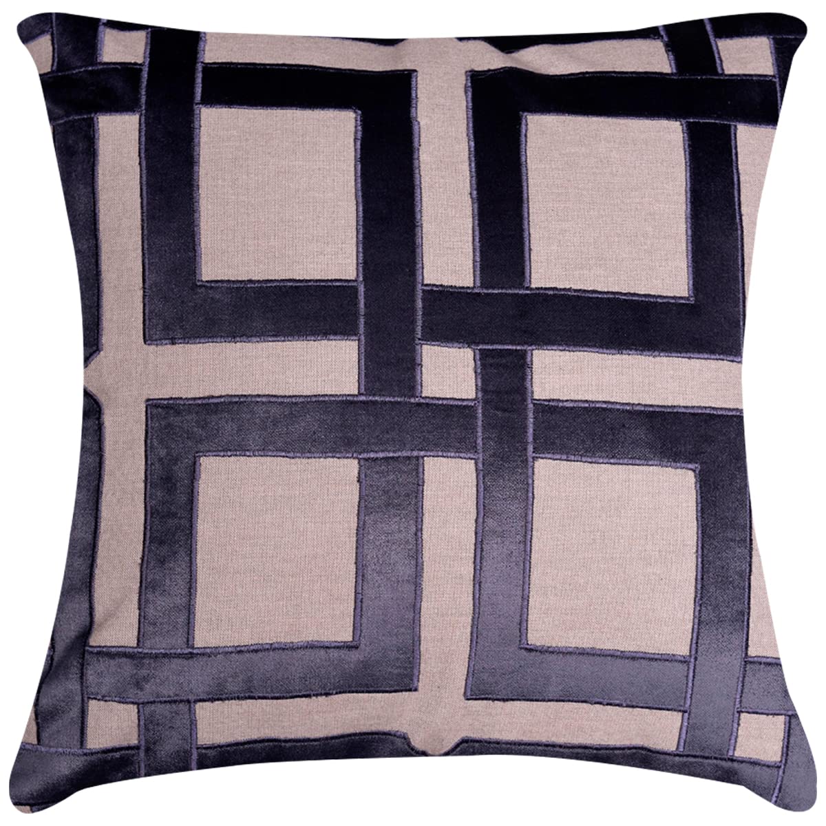 Decozen Embroidered Zipper Pillow Covers 20x20 Inches - 4 Piece Beige Brown Throw Pillow Cases for Sofa, Couch, Bed & Home Decor - Perfect for Living Room, Bedroom & Office Styling