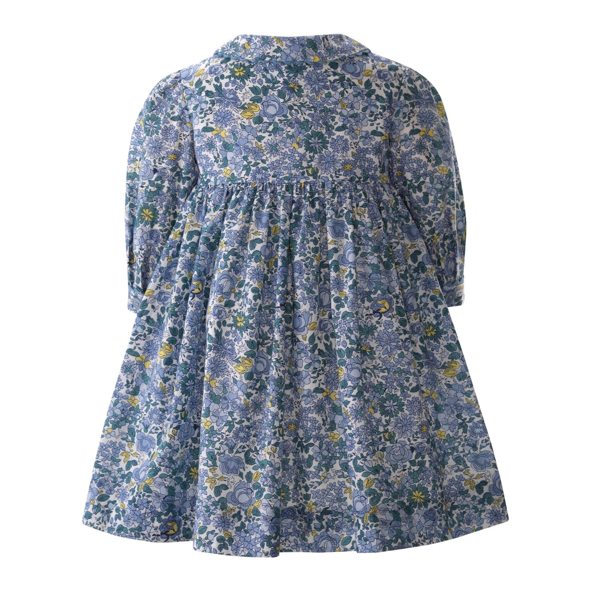 Blue Petal Blossom Smocked Button Front Dress with Bloomers - Floral Summer Dress for Girls, Baby & Toddler - Perfect for Photoshoots, Parties & Special Occasions
