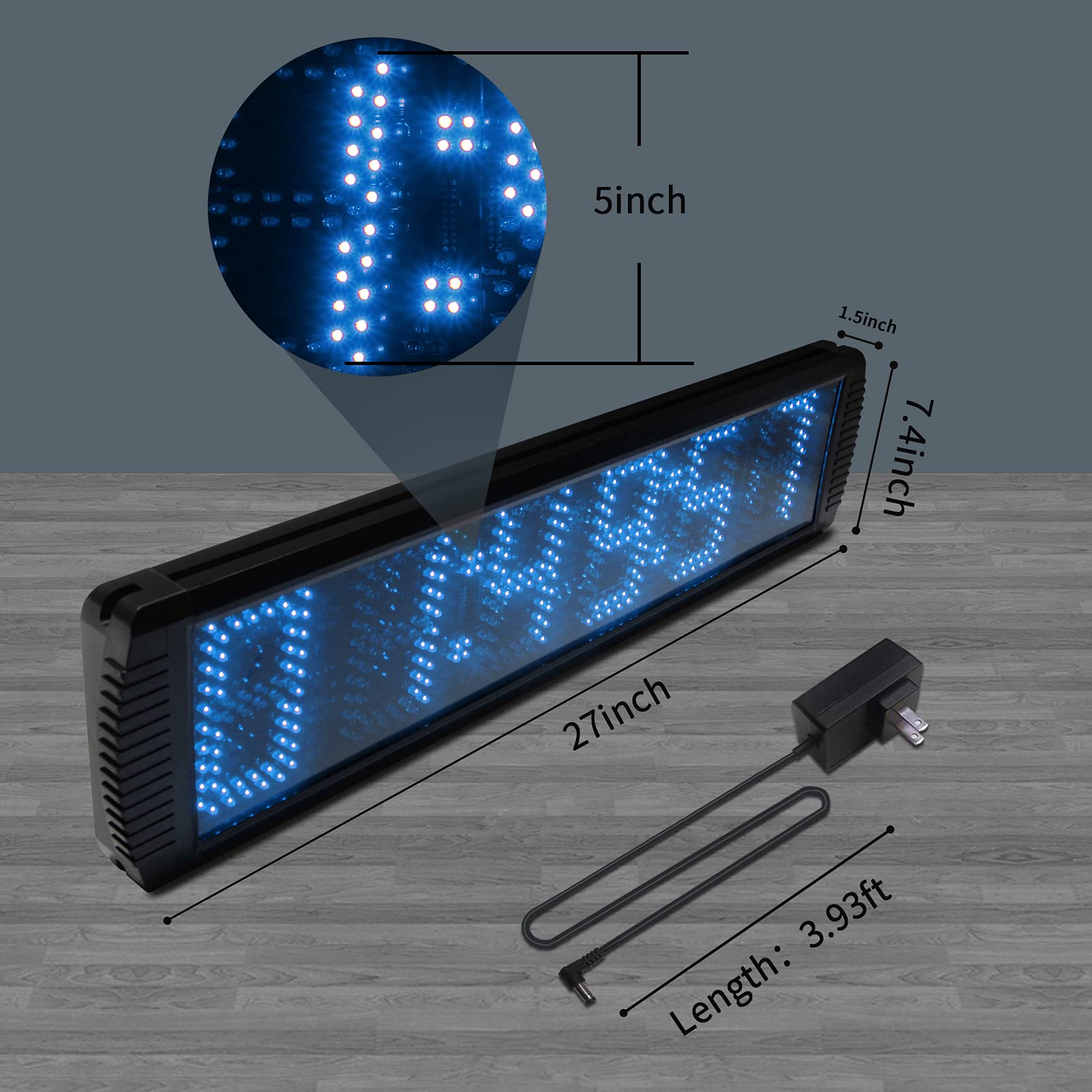 GANXIN 5 Inch LED Race Timer with Tripod - Marathon Countdown Clock, Gym Stopwatch with Wireless Remote & APP Control, 5-Level Brightness Adjustment (Blue) - Perfect for Running Events, Track Meets & Fitness Training