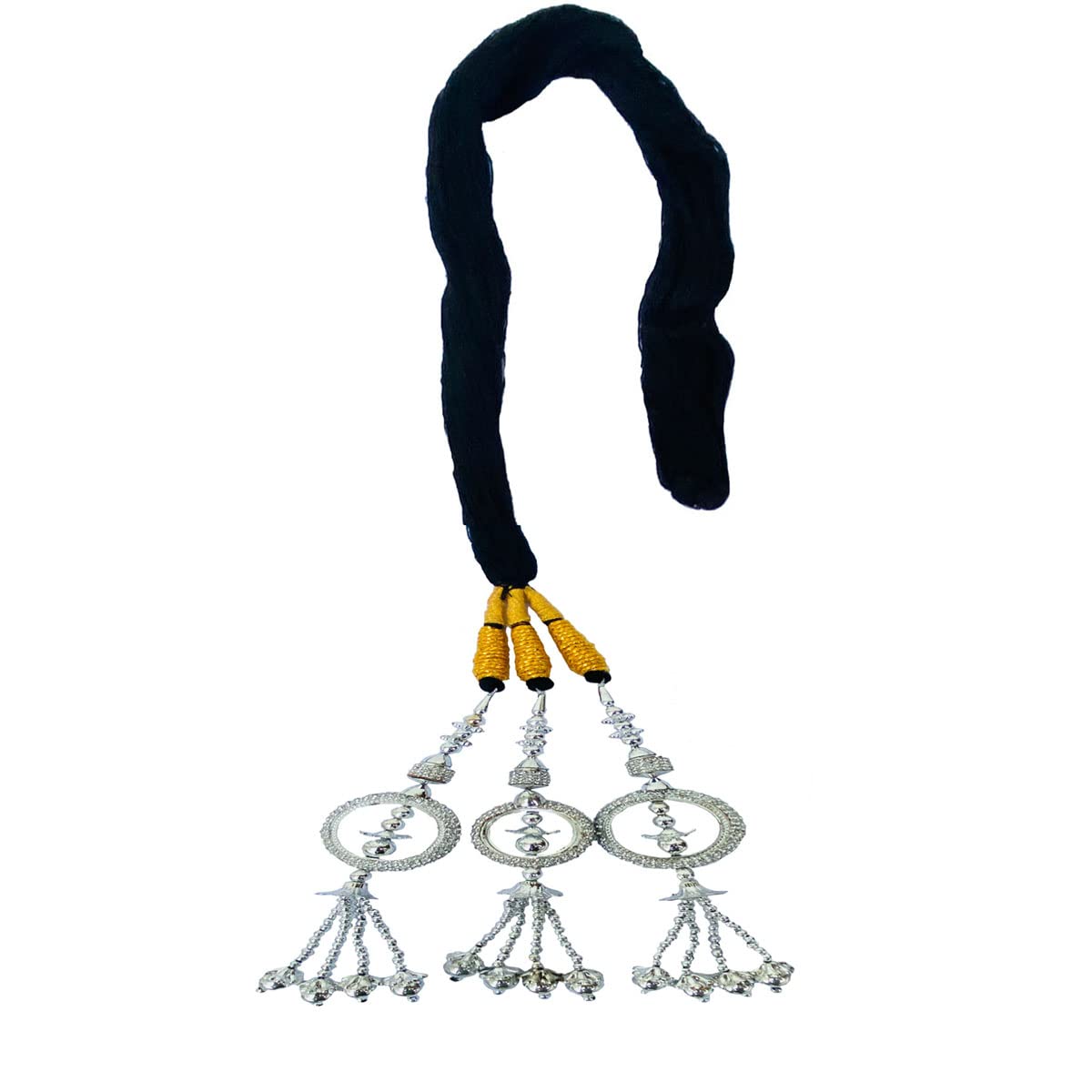 VinshBond Punjabi Paranda Choti Parandi Braid Hair Extensions for Women - Silver Hair Accessory (1 Piece) | Perfect for Weddings, Parties & Traditional Indian Hairstyles
