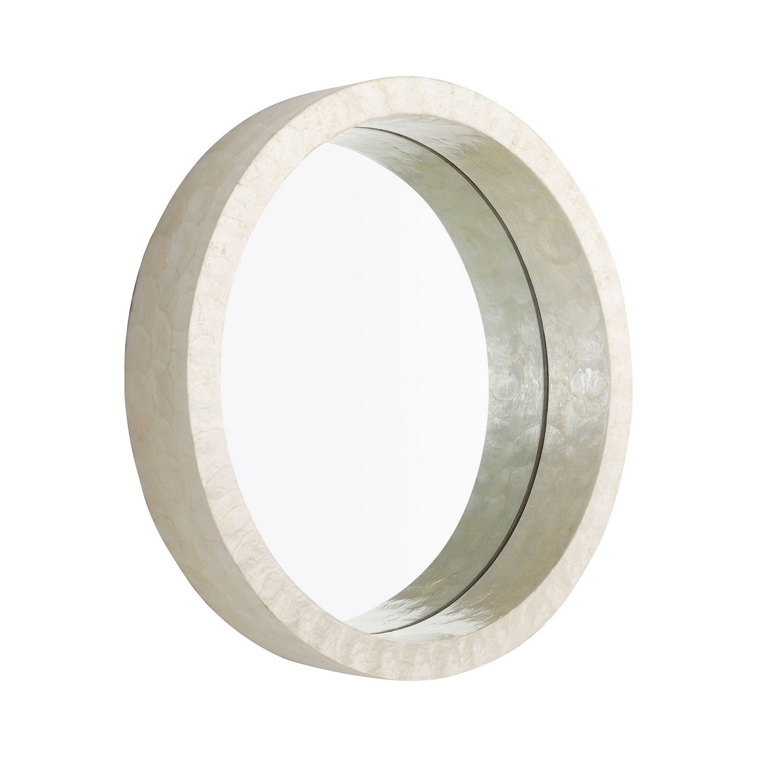 Cyan Design 11591 Triton Round Mirror - Small White Wall Mirror for Bathroom, Bedroom & Living Room Decor