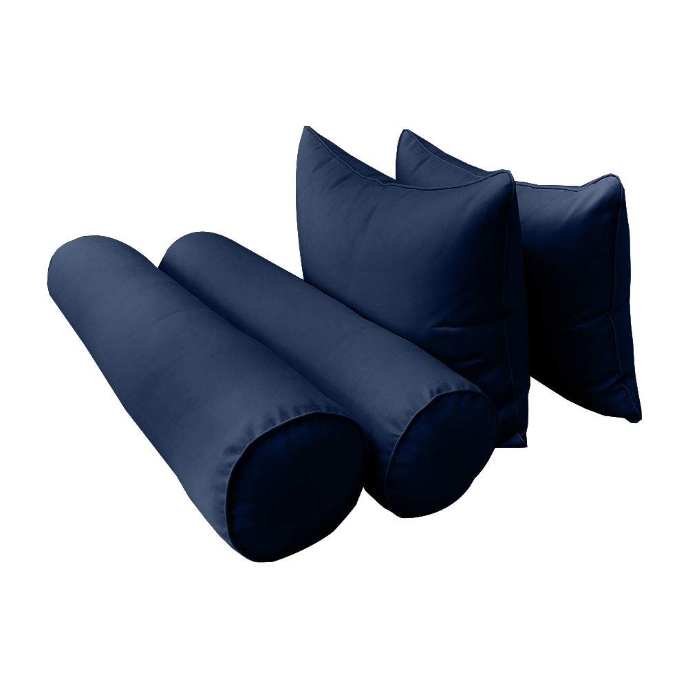Prolinemax Outdoor Style 4 Full Piped Trim Daybed Mattress Bolster Pillow Fitted Sheet Cover Only AD101 - Perfect for Patio, Sunroom, and Outdoor Daybed Decor