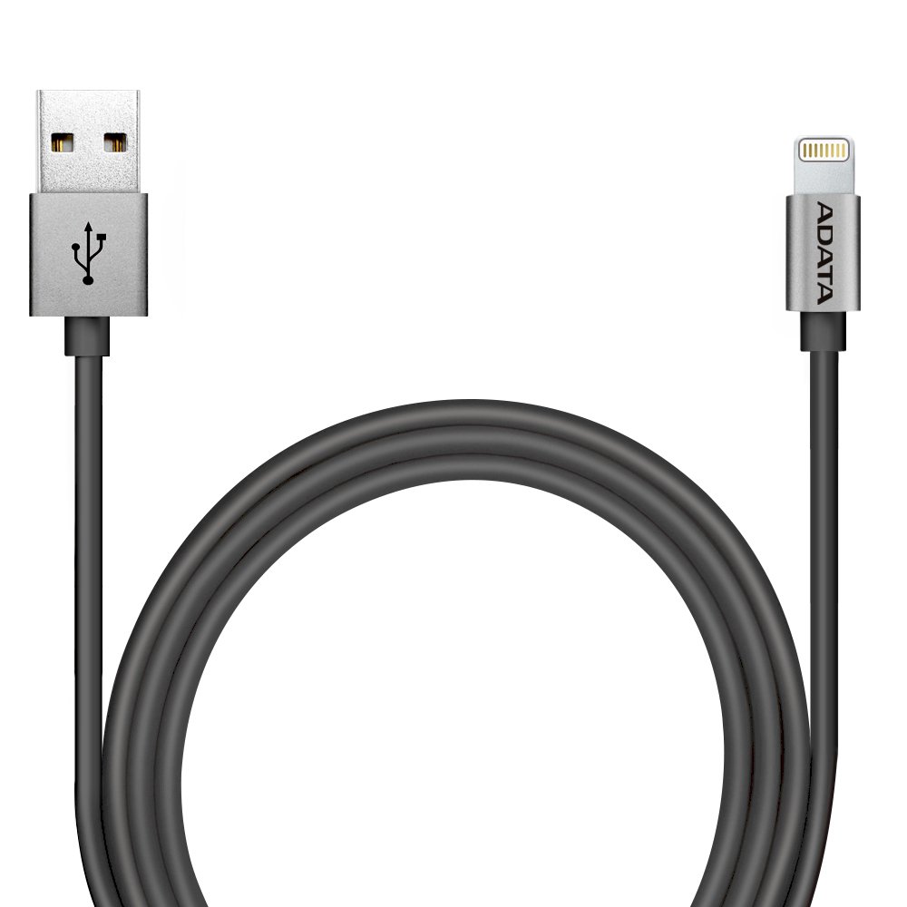 ADATA MFi Certified Aluminum Lightning Cable for iPhone, iPad - 3.3ft Durable Titanium Charging Cord - Fast Charging & Sync for iPhone 14/13/12/11/X/8/7/6 - Perfect for Home, Office, Travel & Car Use