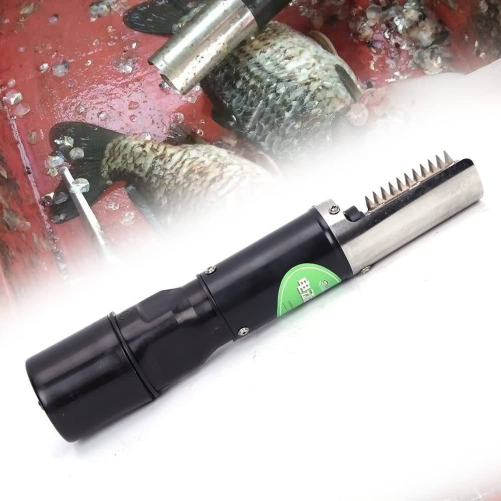 120W Rechargeable Electric Fish Scaler - 6-Sided Stainless Steel Roller Blade, Waterproof Fish Skin Cleaner for Freshwater & Marine Fish (Carp, Grass Carp) - Perfect for Home Kitchen, Fishing Trips & Seafood Restaurants