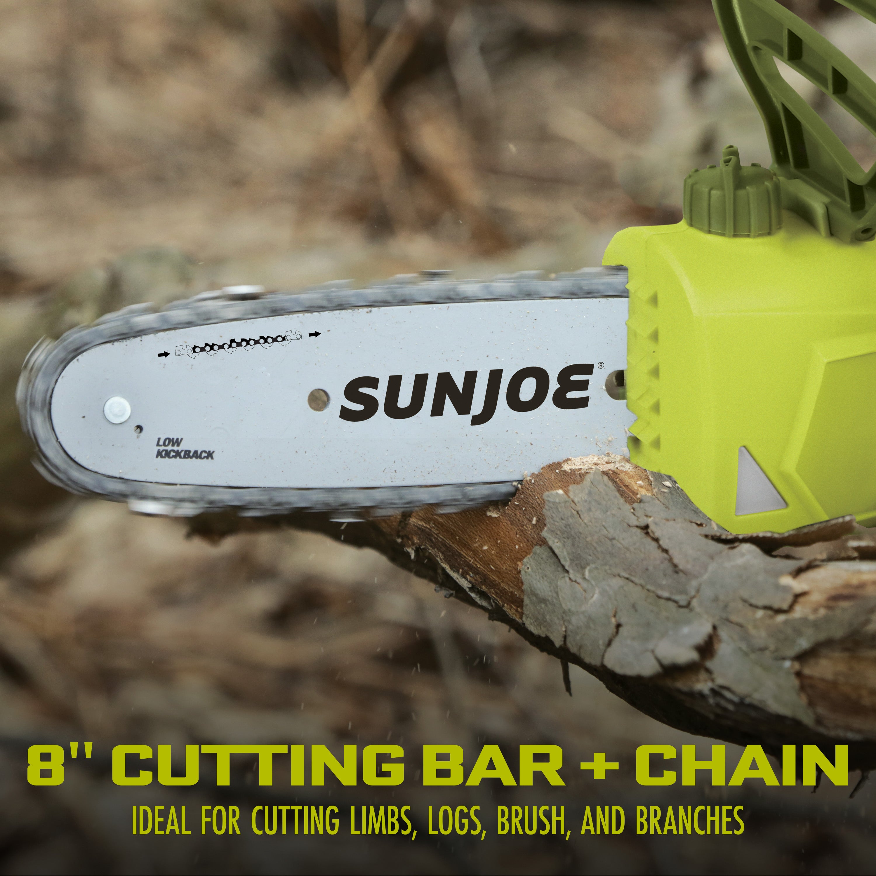 Sun Joe SWJ805E 8-Inch Electric Pole Chain Saw - 6 Amp Motor, 7.5-Inch Max Cutting Thickness - Lightweight Tree Trimmer for Pruning, Branch Cutting & Yard Maintenance (Perfect for Homeowners & Gardeners)