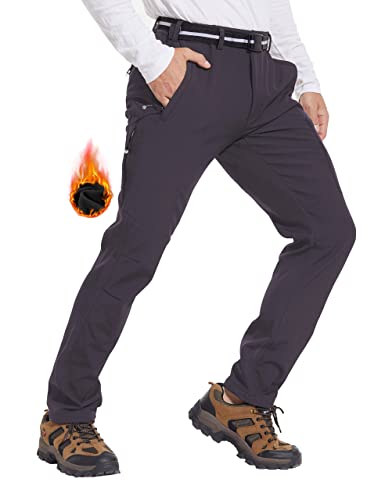 Arunlluta Men's Waterproof Snow Pants - Fleece Lined Winter Ski Pants for Snowboarding & Outdoor Activities | Cold Weather Gear for Skiing, Hiking & Winter Sports