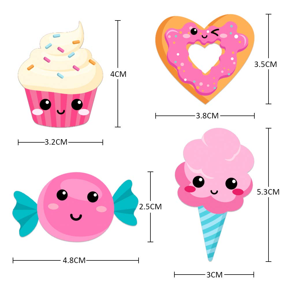 WaaHome 207pcs Valentine's Day Stickers for Kids - Smile Face, Heart, Ice Cream & Cupcake Stickers Bulk Pack | Perfect for Classroom Crafts, Party Favors, Scrapbooking & DIY Projects