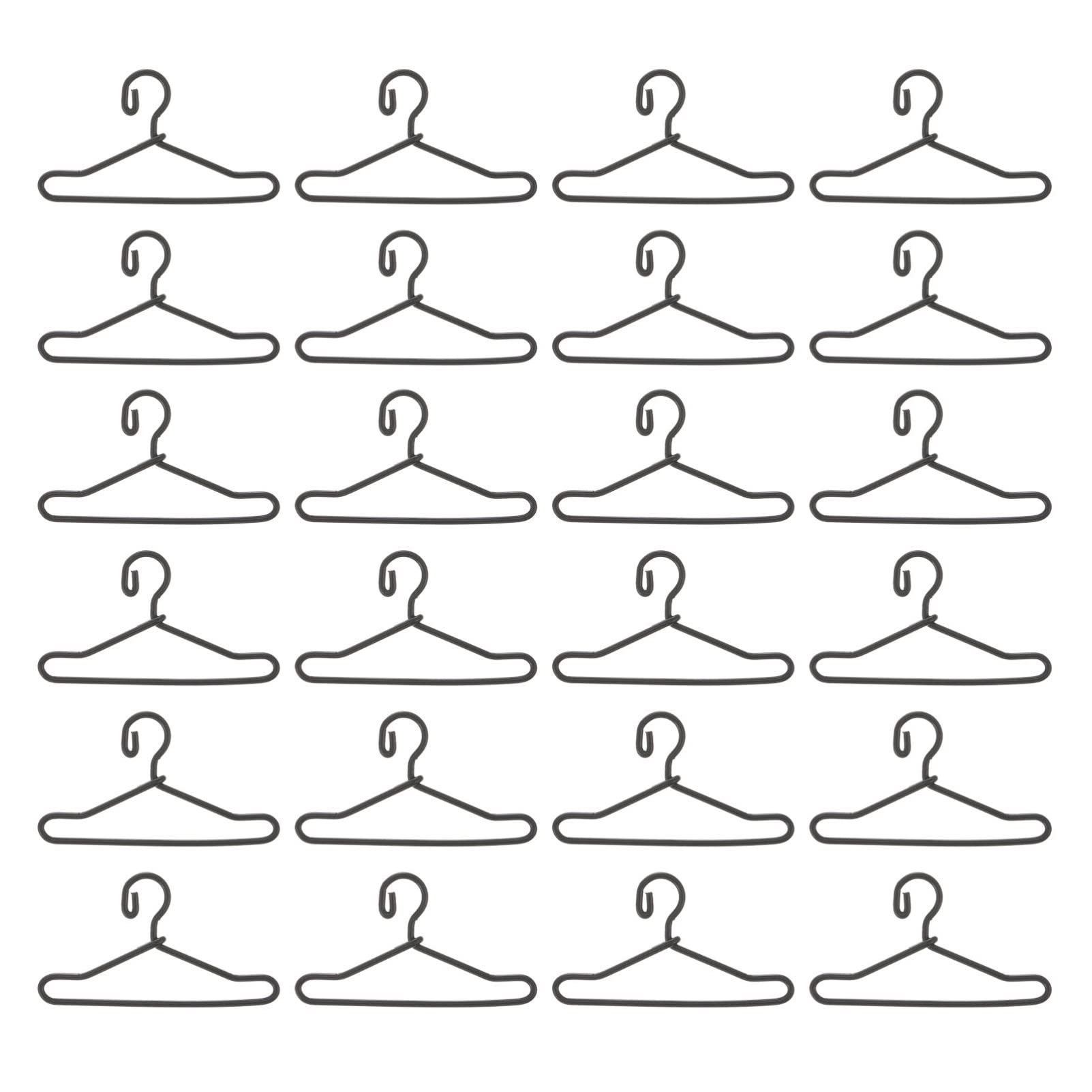 SEWACC 50-Pack Kids Hangers - Mini Metal Doll Clothes Hangers for Small Dolls & Children's Wardrobe Organization | Perfect for Dollhouse, Toy Storage & Kids Closet Accessories