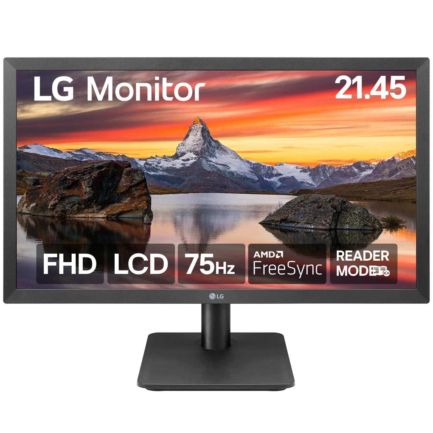 LG 22MP41W 22 Inch Full HD Computer Monitor with AMD FreeSync™ - 5ms Response Time, 75Hz Refresh Rate, VESA Compatible, Black | Ideal for Gaming, Office Work & Home Entertainment