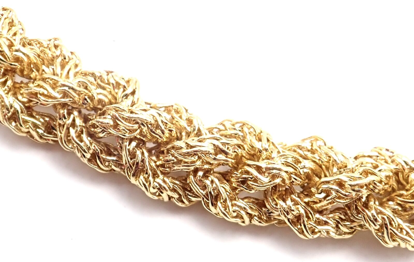 Authentic Vintage Tiffany & Co 18k Yellow Gold Basketweave Link Chain Necklace - Perfect for Elegant Evening Wear & Special Occasions