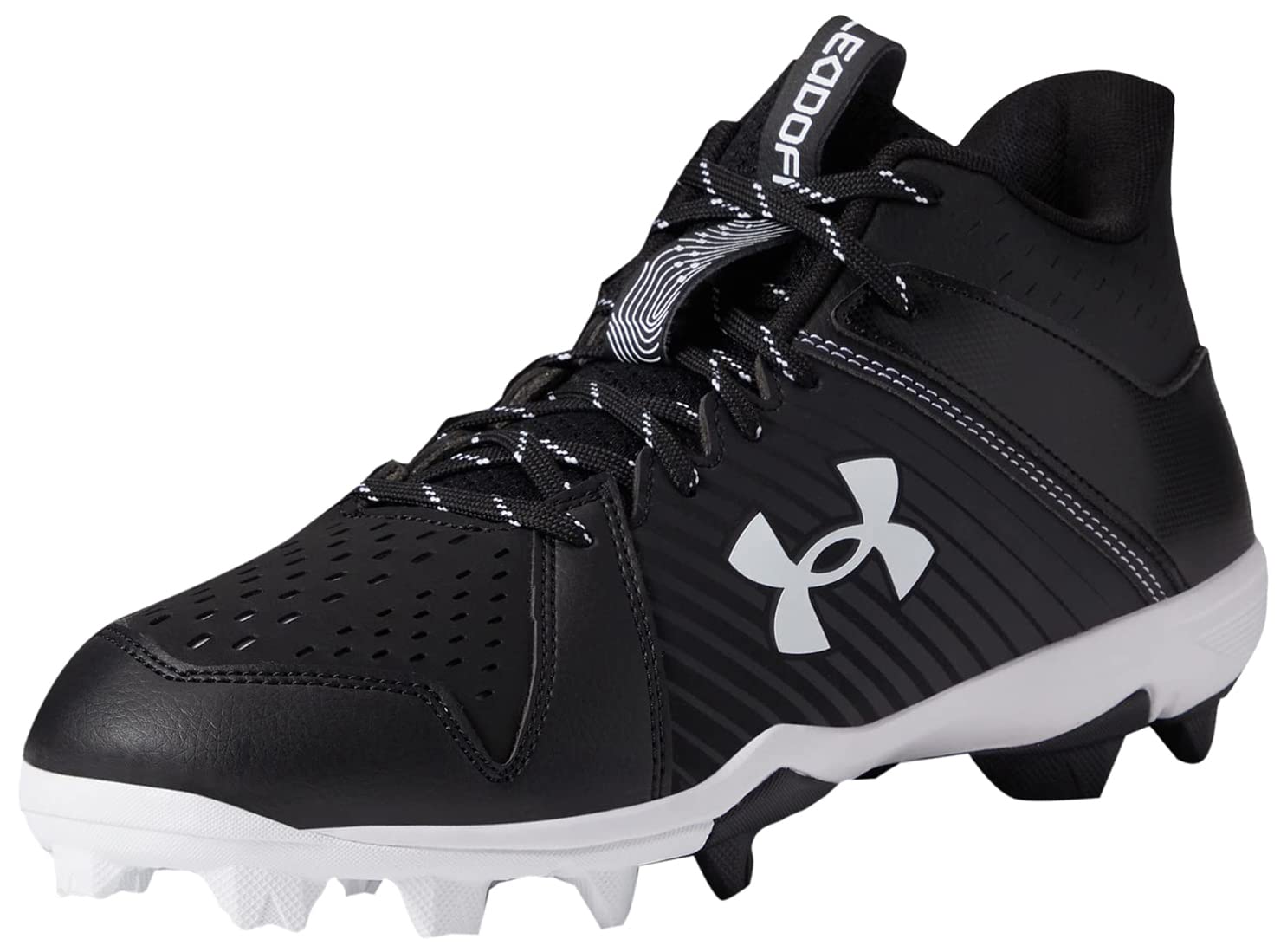 Under Armour Men's Leadoff Mid Rubber Molded Baseball Cleats - Lightweight Baseball Shoes for Training & Games - Perfect for Field Sports & Outdoor Activities