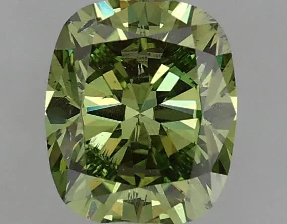 1.01ct Cushion Cut Lab Grown Diamond - Fancy Vivid Green Color, SI2 Clarity, IGI Certified - Perfect for Engagement Rings & Fine Jewelry