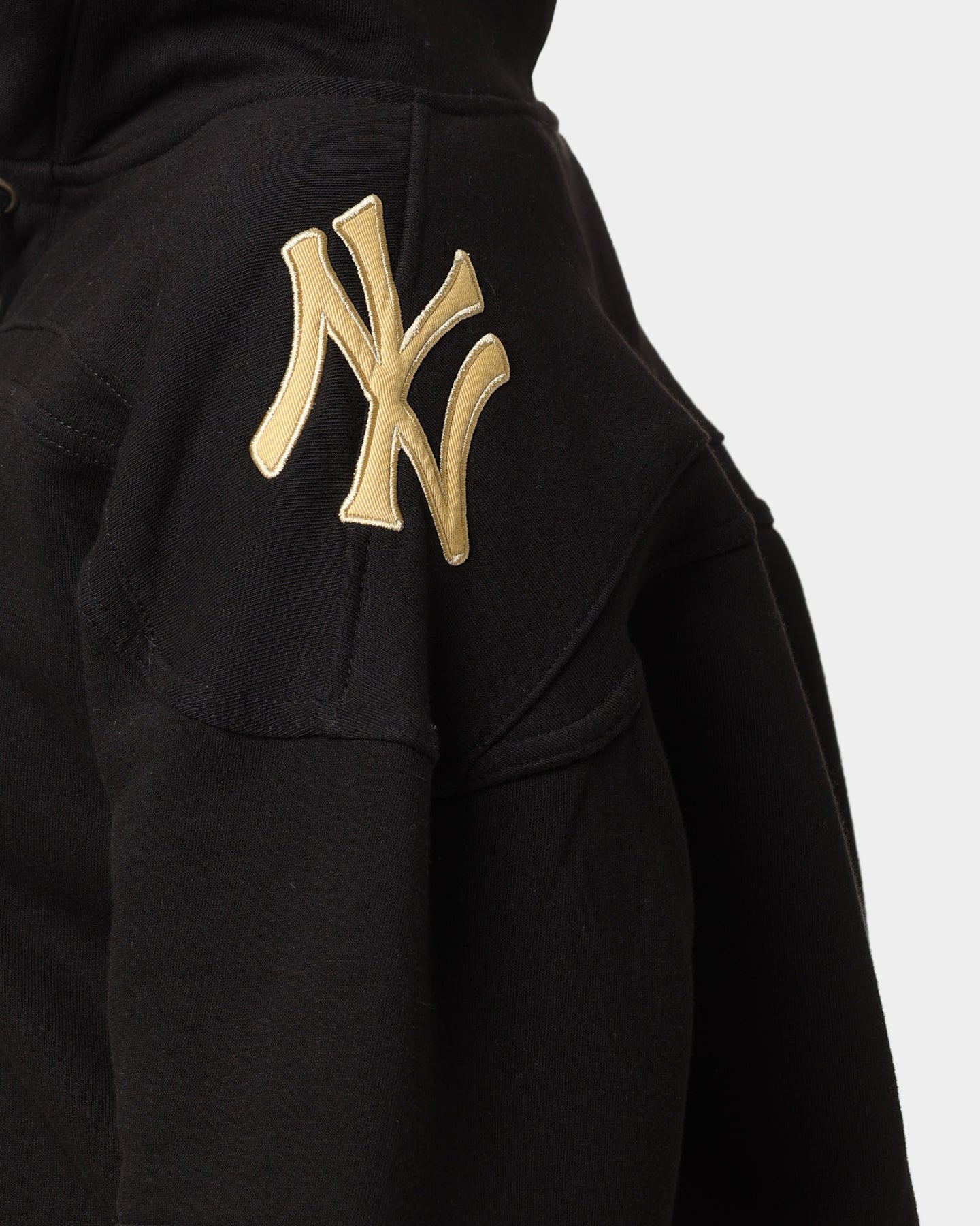 47 Brand New York Yankees Superior Lacer Hoodie Black/Gold - Men's Baseball Fan Apparel for Game Day & Casual Wear
