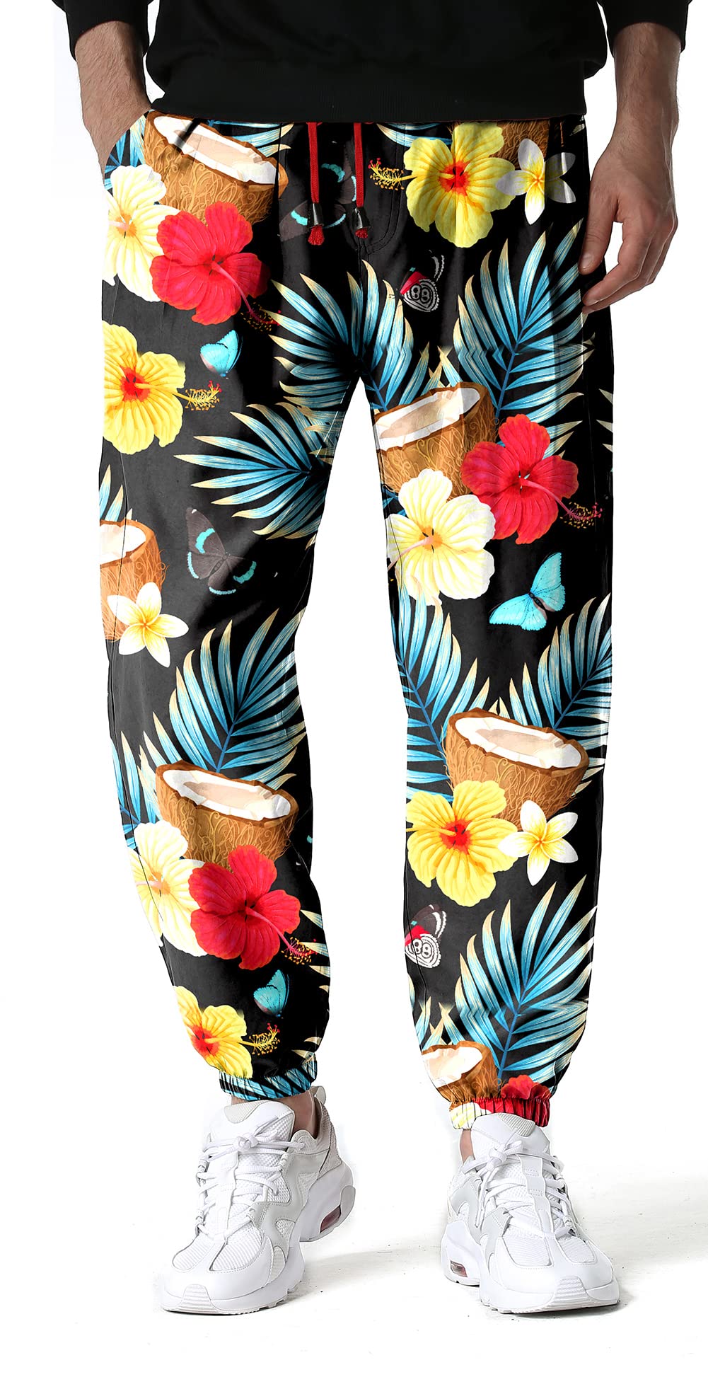 Bohemian Men's Casual Elastic Waist Pants - Classic Printed Lounge Pants for Men - Comfortable Athletic Pants for Yoga, Travel & Home Wear