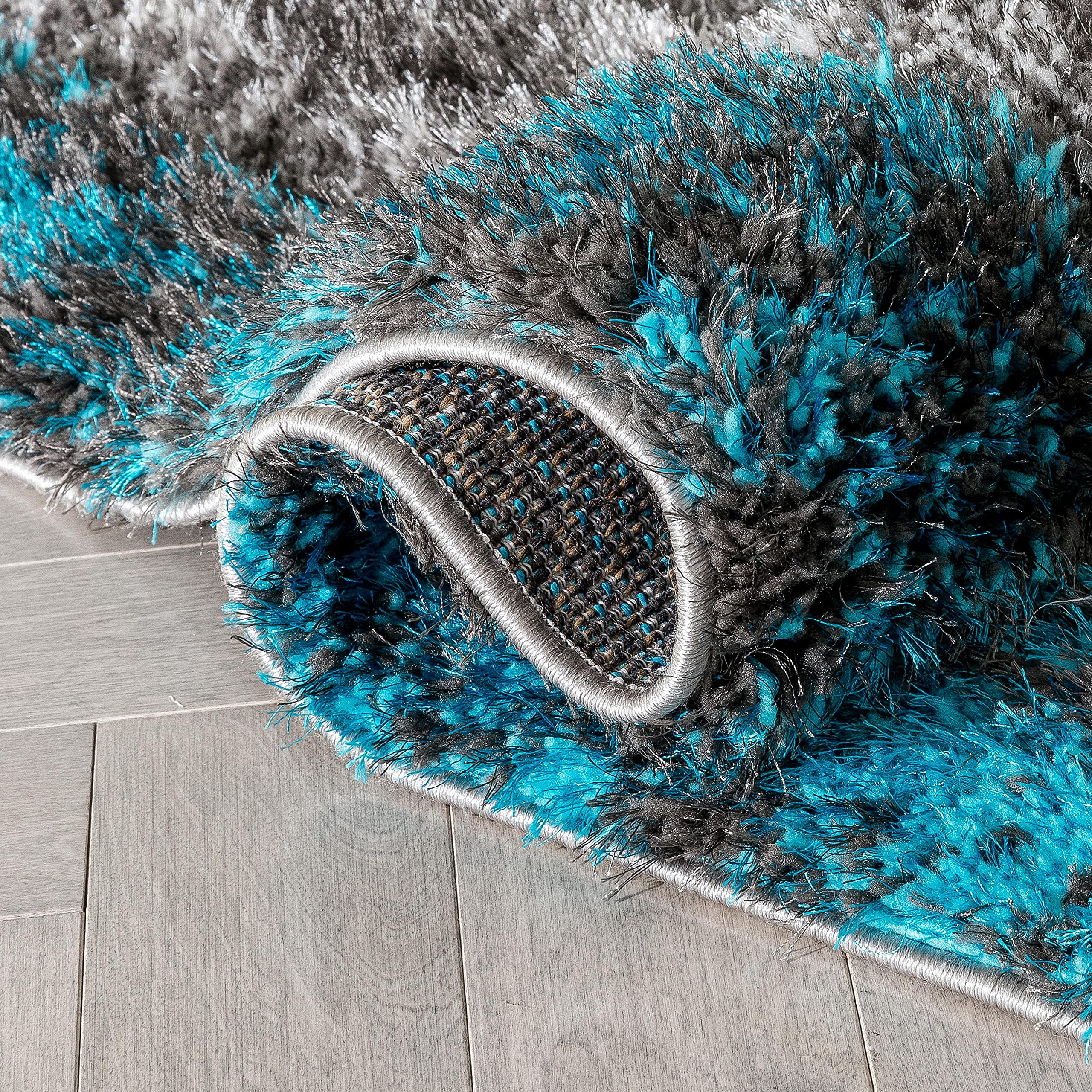 Well Woven Kizi Teal & Grey Abstract Geometric Area Rug 8x10 (7'10