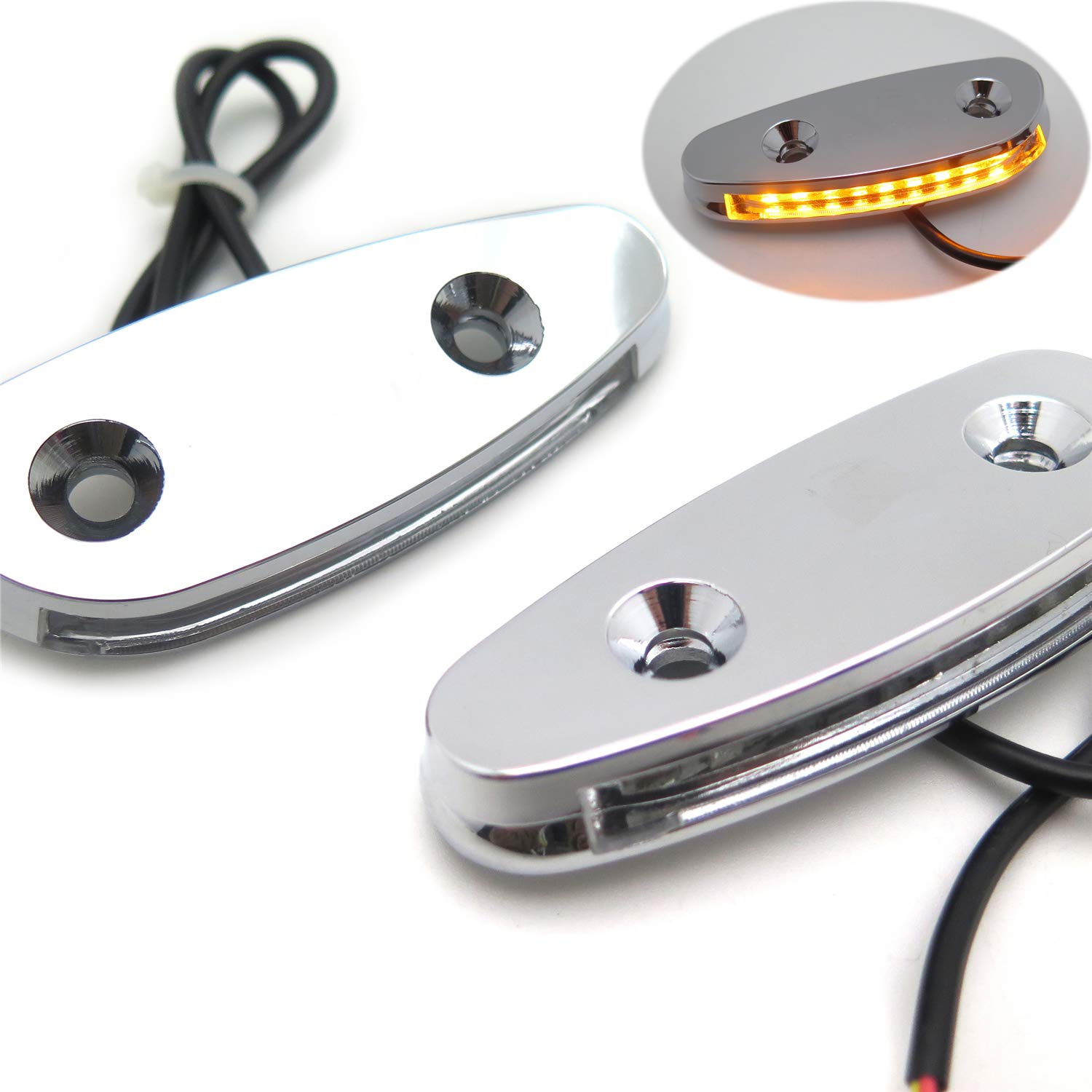 LED Signal Mirror Block Off Plate - Chrome for Suzuki GSXR 600 750 (2001-2005) | No Logo Design | P/N MT222-009A | Motorcycle Accessory for Street & Track Racing