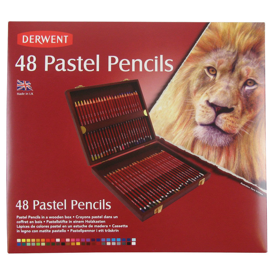 Derwent Pastel Pencils Set of 48 - Premium Artist Colored Pencils in Wooden Case for Drawing, Sketching & Shading - Perfect for Professional Artists & Beginners