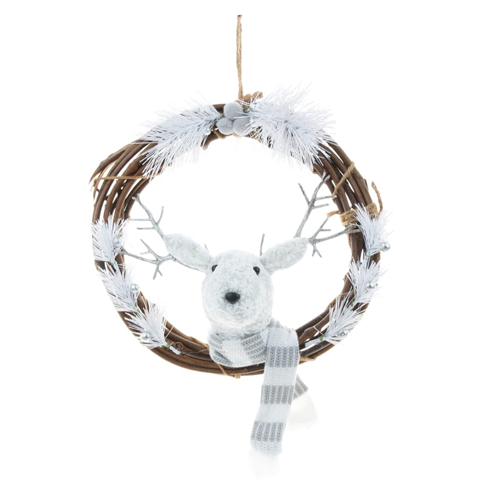 ABOOFAN 1pc Delicate Simulation Christmas Garland Wreath - Hanging Door Ornament for Holiday & Halloween Decorations - Perfect for Christmas Tree, Fireplace Mantel, and Front Door Decor