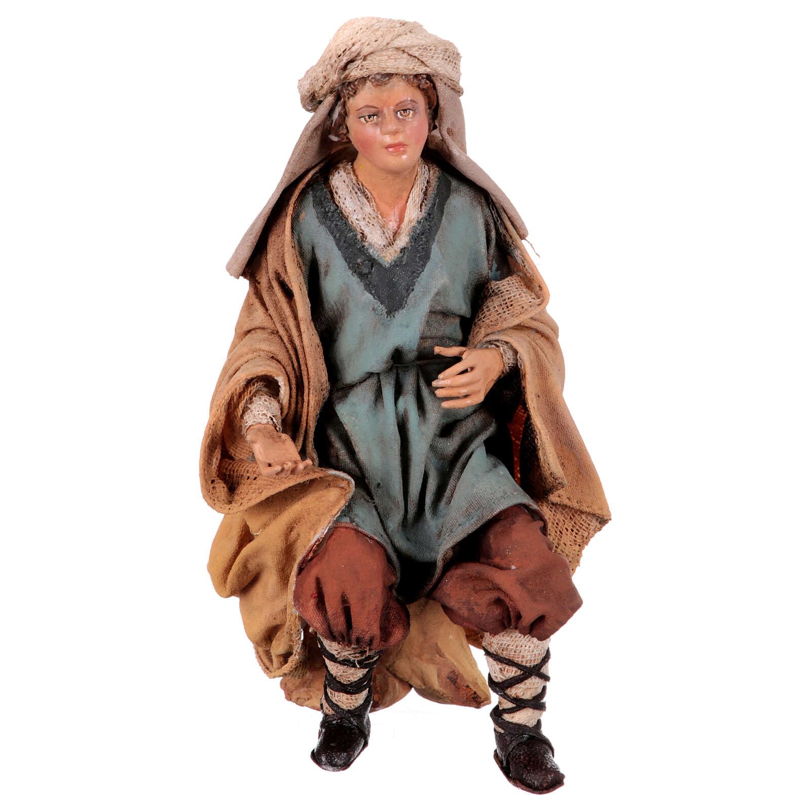 18cm Boy Sitting with Vase Figurine - Angela Tripi Sculpture for Home Decor, Gift & Collectible | Perfect for Living Room, Office & Shelf Display